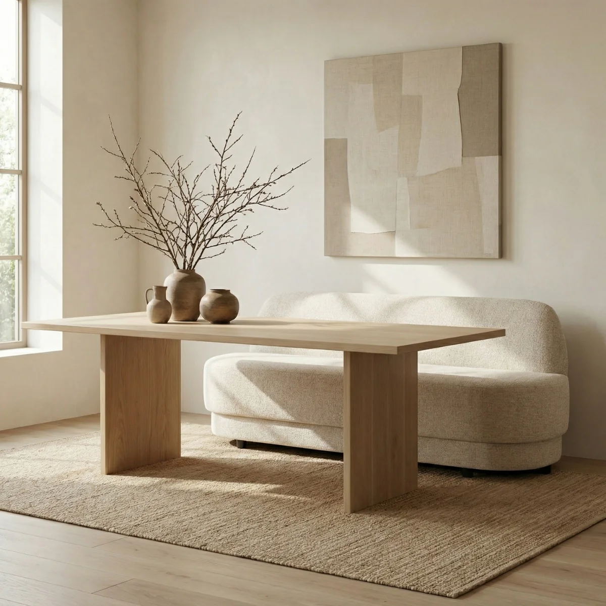DÉJA Living - Eetkamerbank Beige Stof - 160x72x85cm - Moose - Image 7