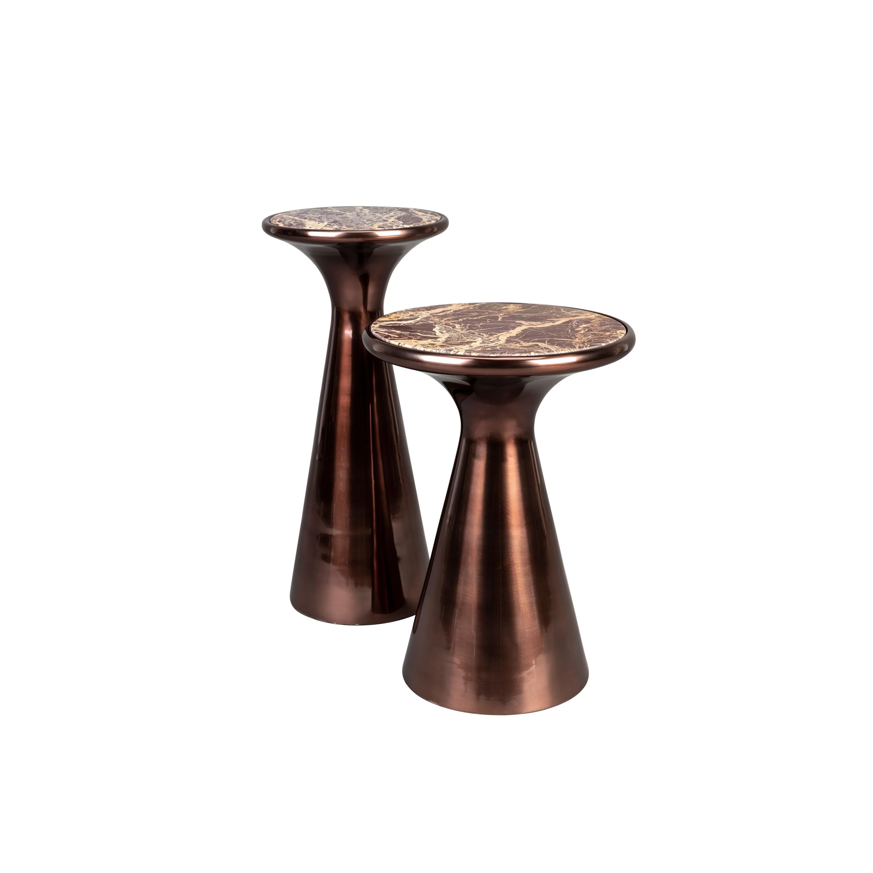 Dutchbone Mount Bijzettafel Rond 32,5x32,5 cm Marmer Bruin - Image 3