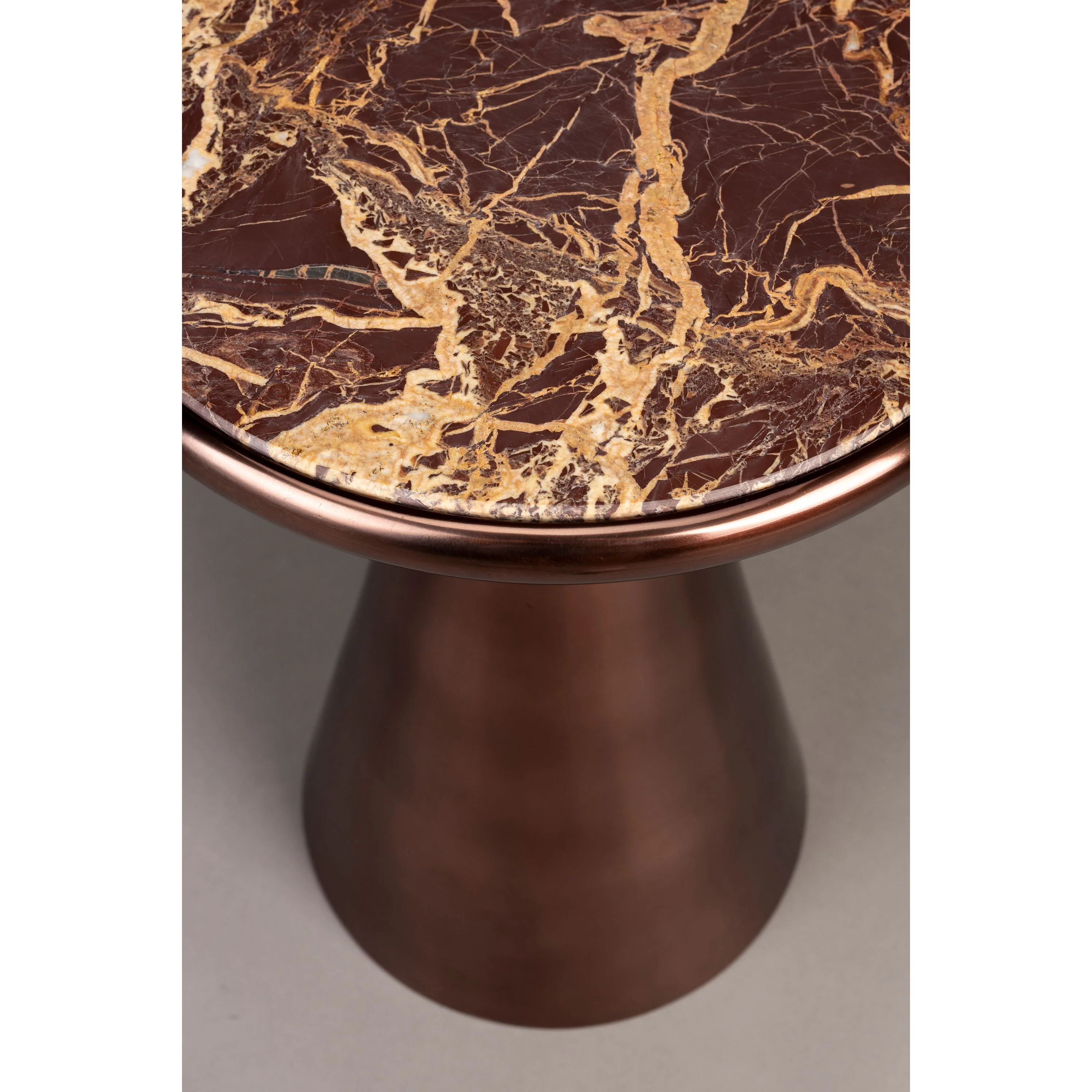Dutchbone Mount Bijzettafel Rond 32,5x32,5 cm Marmer Bruin - Image 4