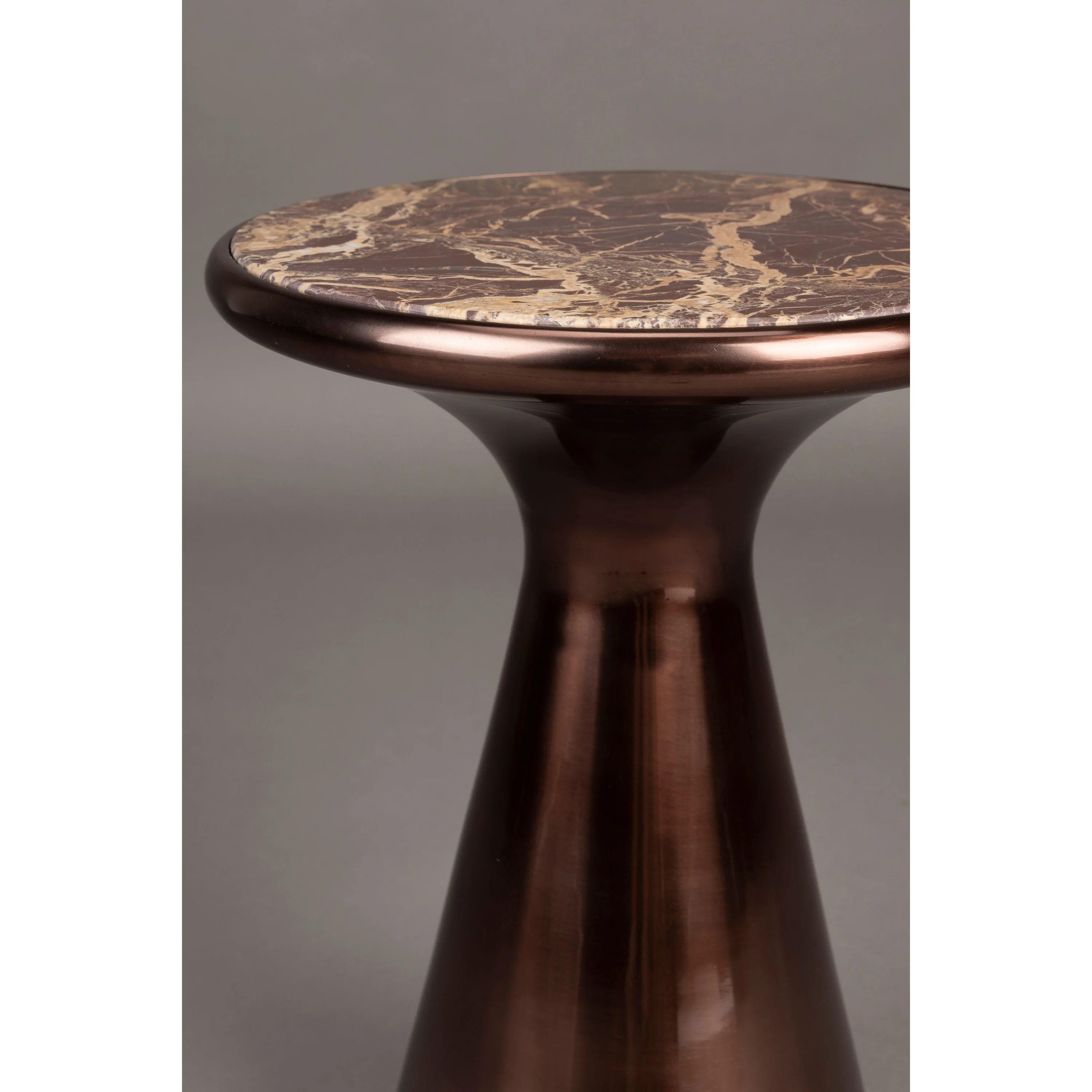 Dutchbone Mount Bijzettafel Rond 32,5x32,5 cm Marmer Bruin - Image 5