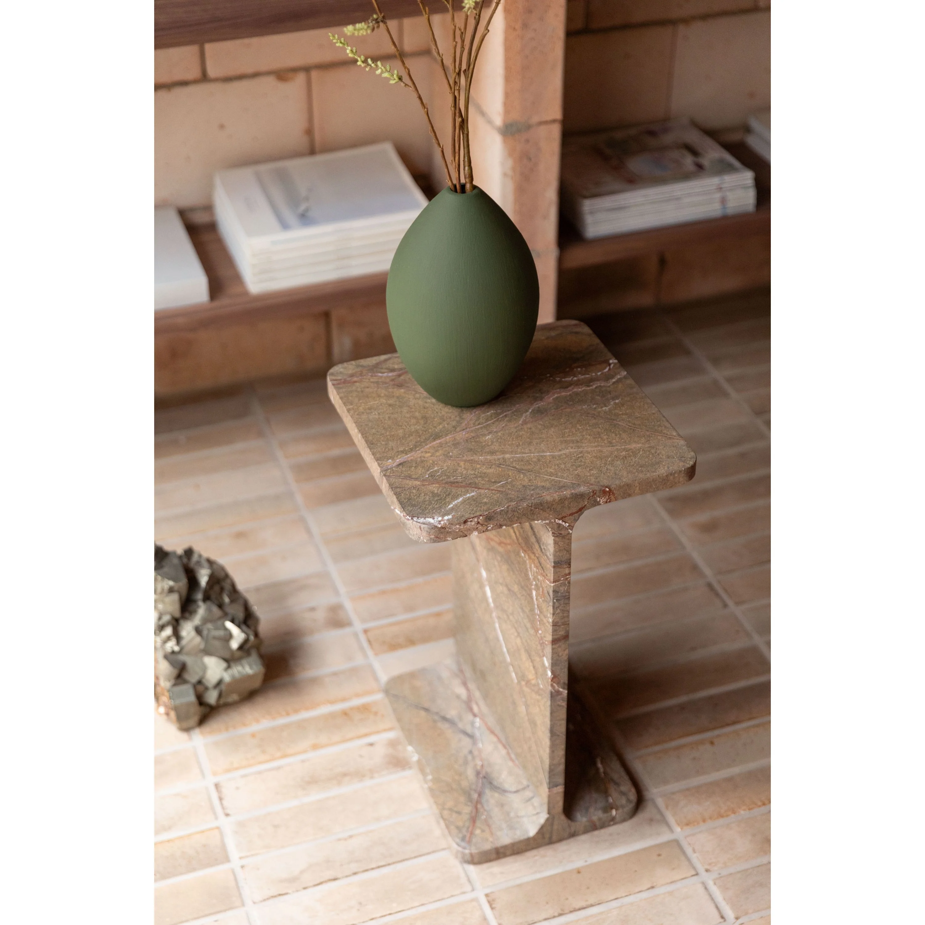 Dutchbone Satpura Bijzettafel Vierkant 31x31 cm Marmer Bruin - Image 10