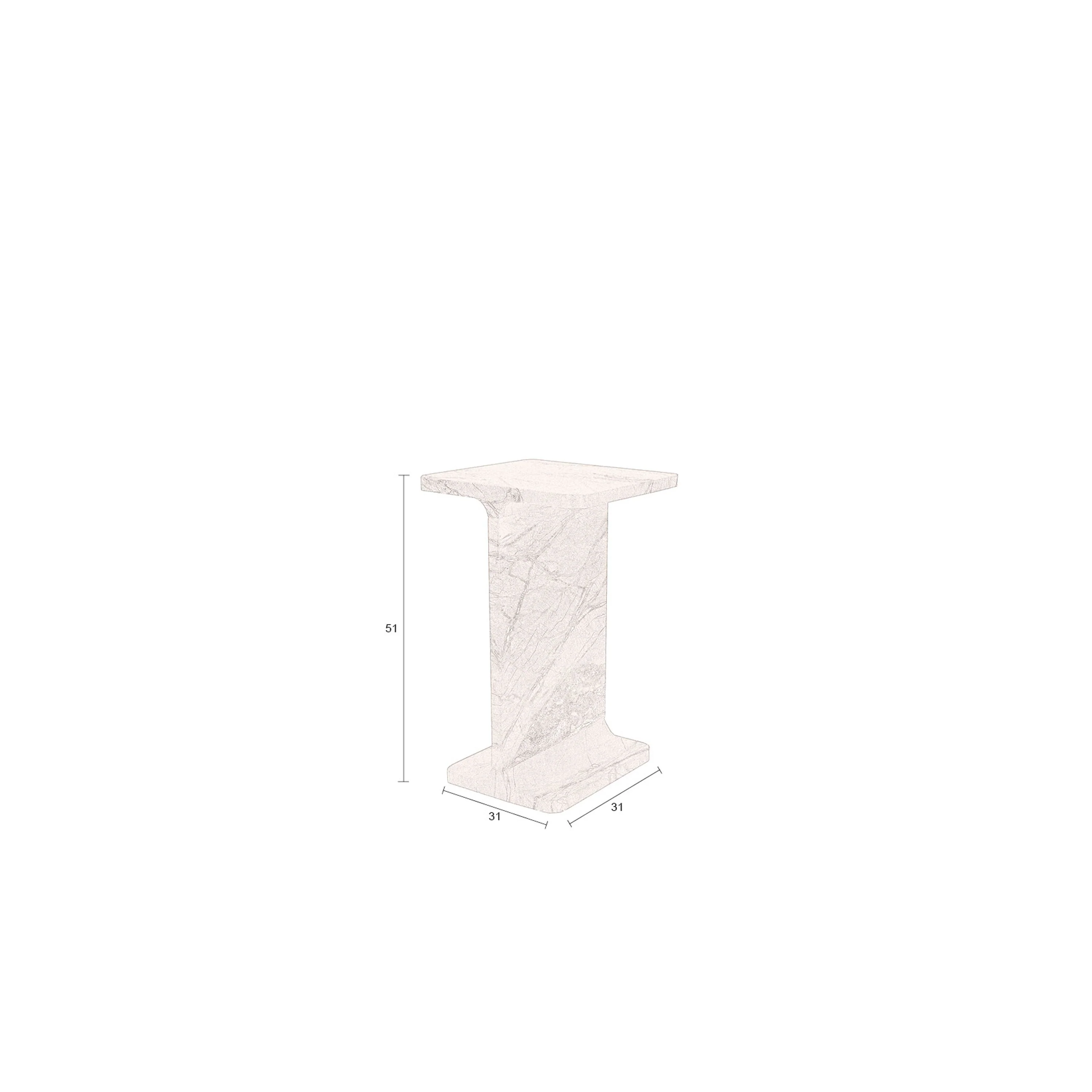 Dutchbone Satpura Bijzettafel Vierkant 31x31 cm Marmer Bruin - Image 8