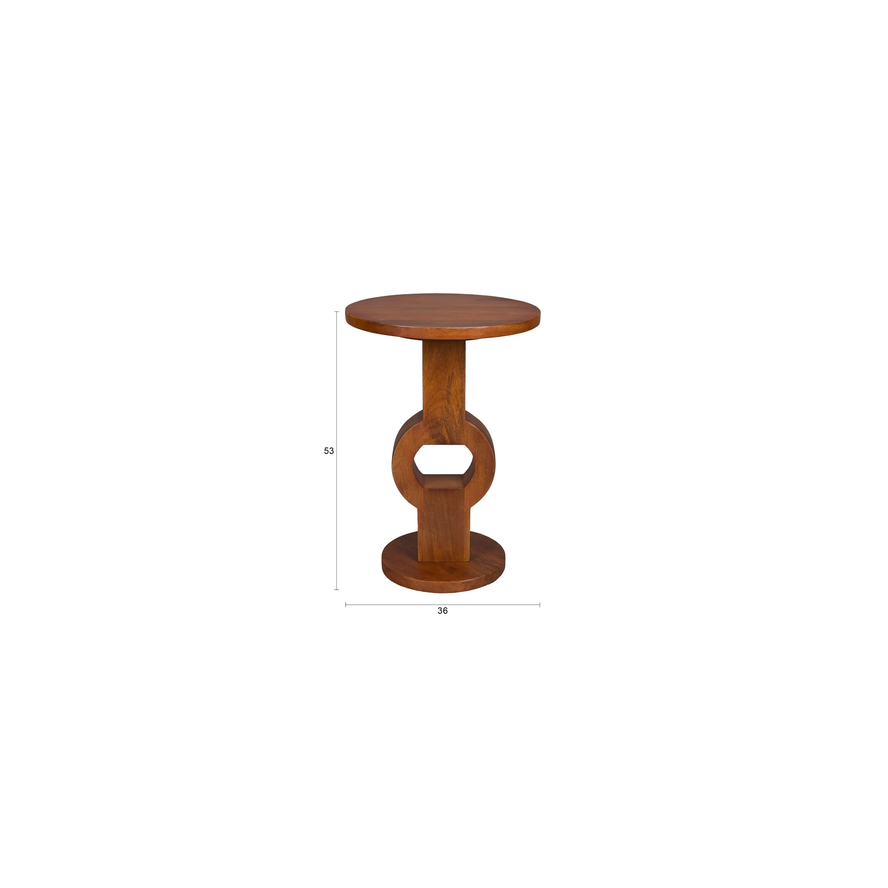 Dutchbone Tondo Bijzettafel Rond 36 cm Mangohout Bruin - Image 9