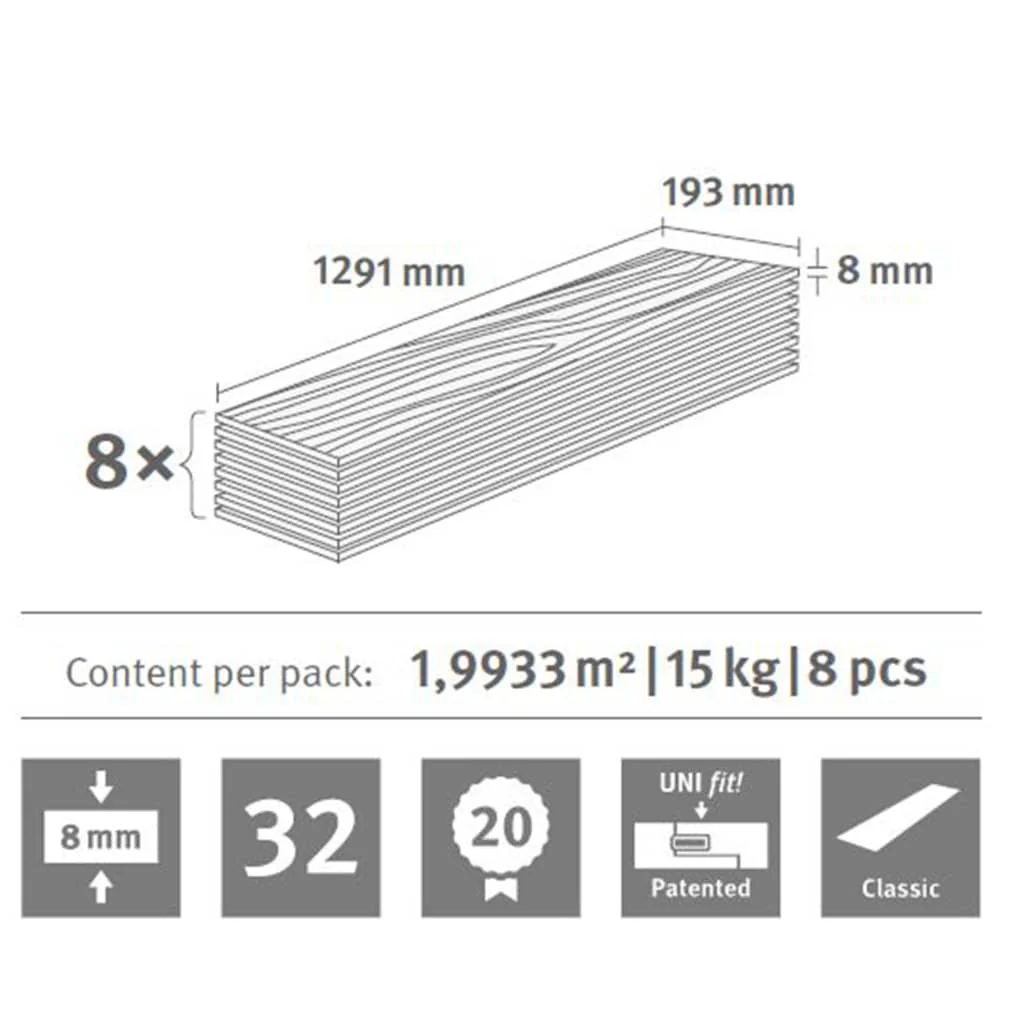 Egger Laminaat vloerplanken 87,56 m² 8 mm Toscolano Oak Nature - Image 6