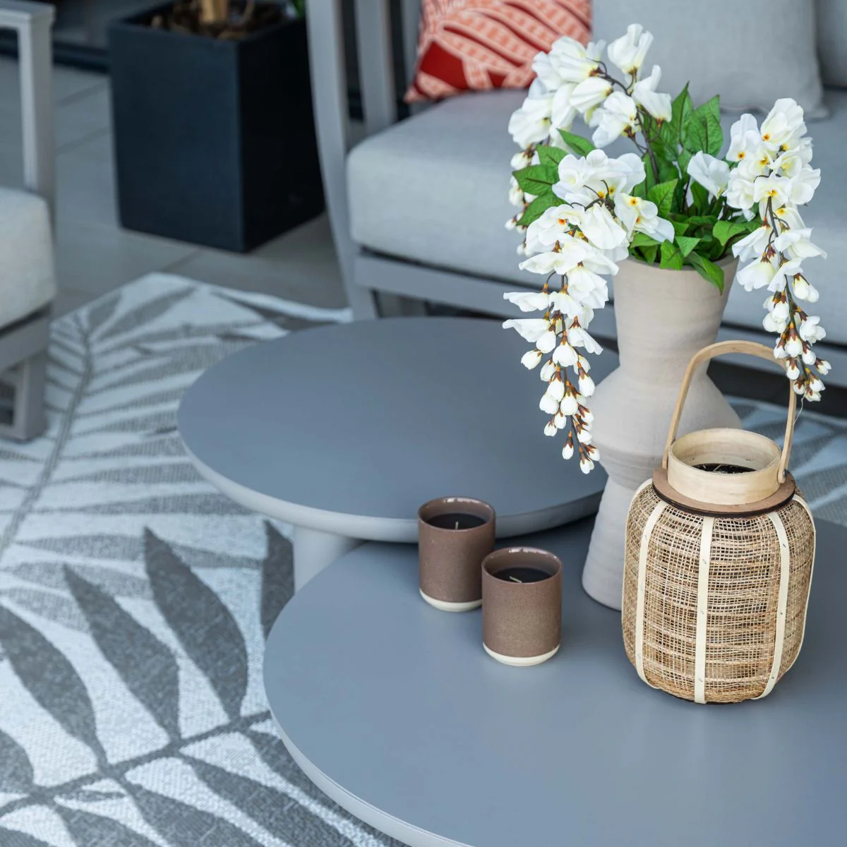 Elefanti aluminium lounge tafel - Ø60xH38 cm - taupe - Image 3