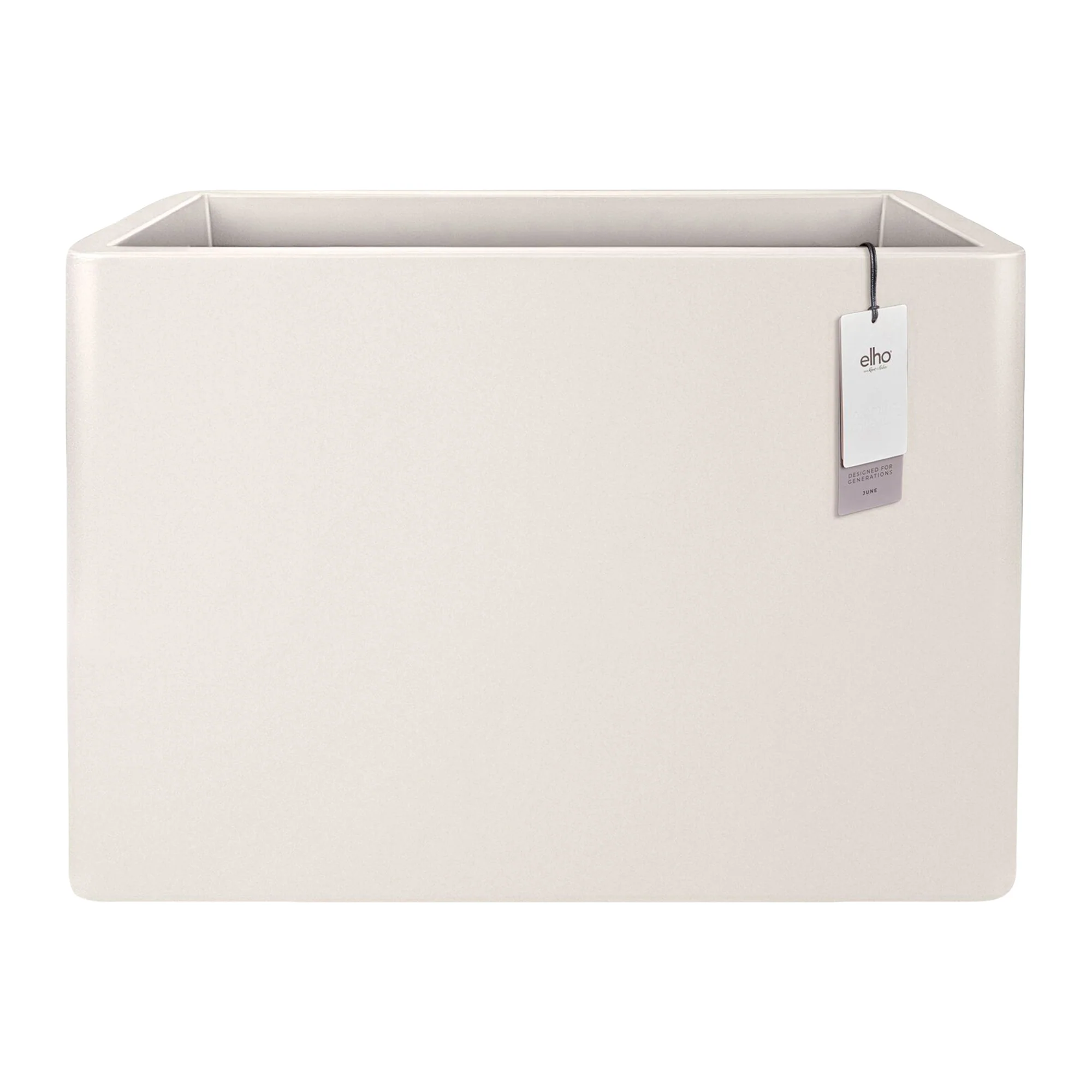 Elho June Brick Divider 80 - Linnen wit - L 79 x B x H 59 cm - Binnen en Buiten - 100% gerecycled kunststof