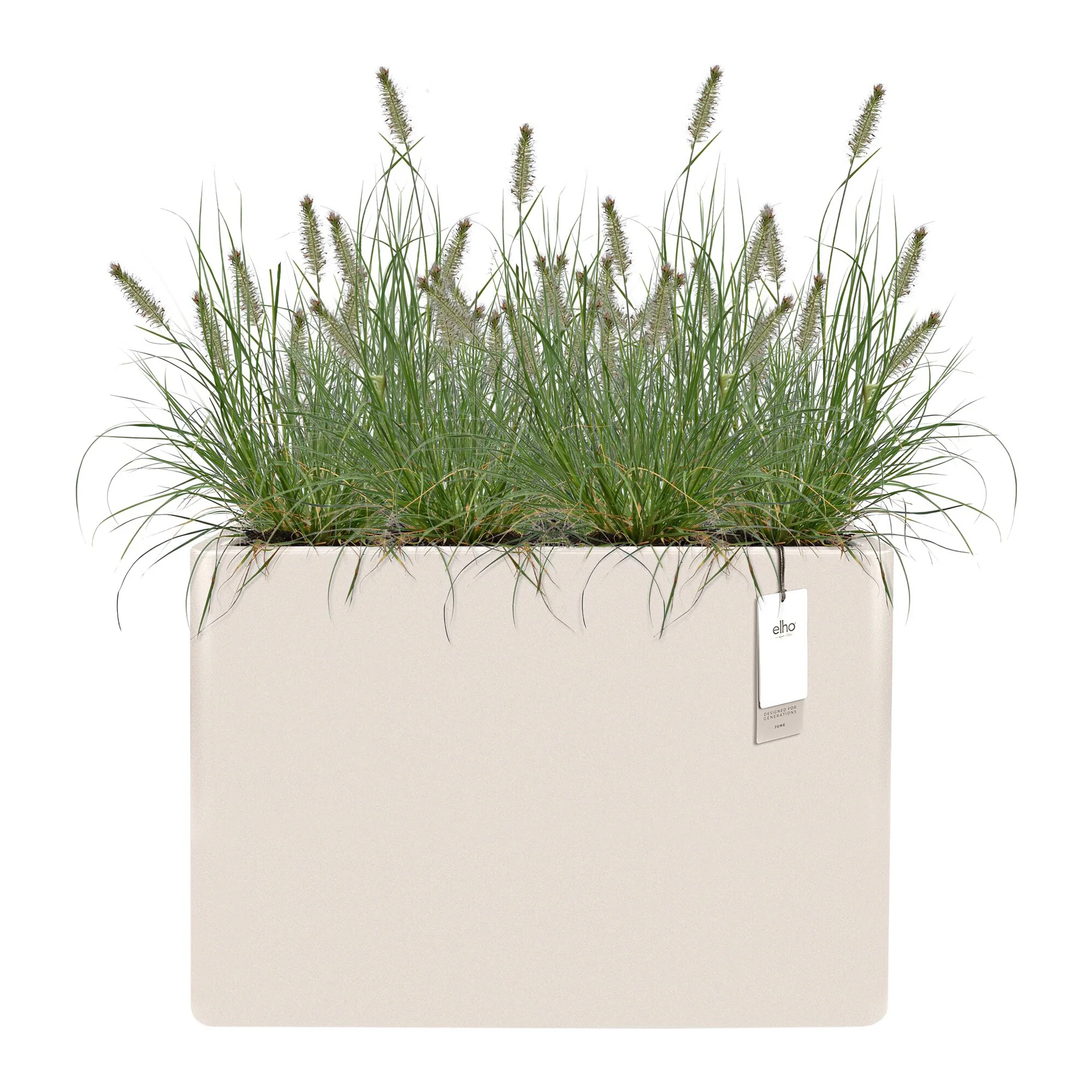 Elho June Brick Divider 80 - Linnen wit - L 79 x B x H 59 cm - Binnen en Buiten - 100% gerecycled kunststof - Image 4