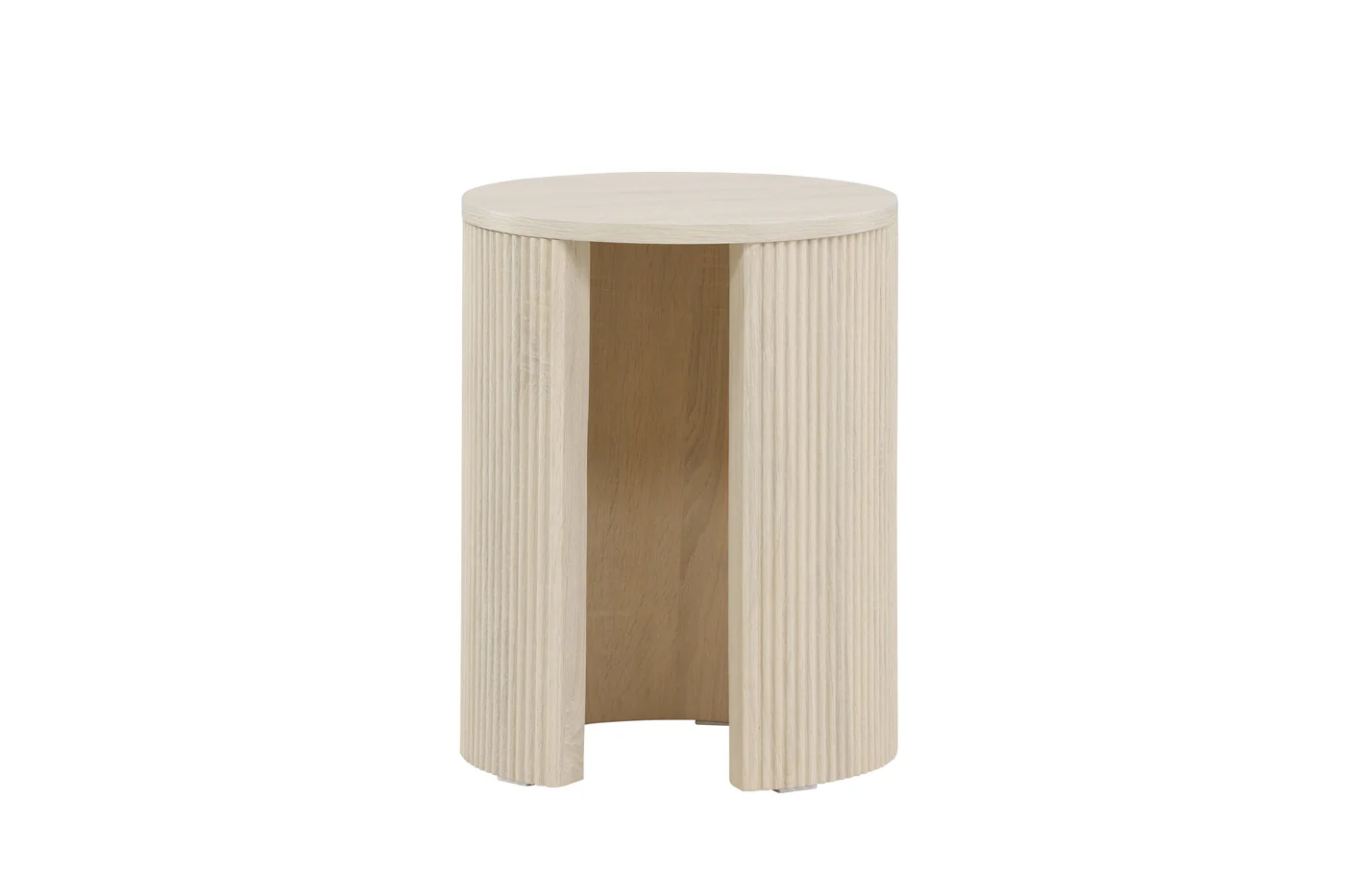 Fjôrd - Bijzettafel Rond - Whitewash MDF - 40x40x52cm - Bristol - Image 4