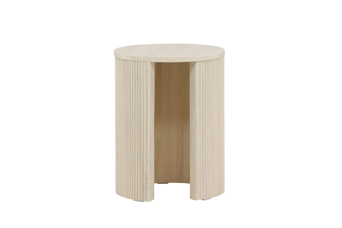 Fjôrd - Bijzettafel Rond - Whitewash MDF - 40x40x52cm - Bristol - Image 8