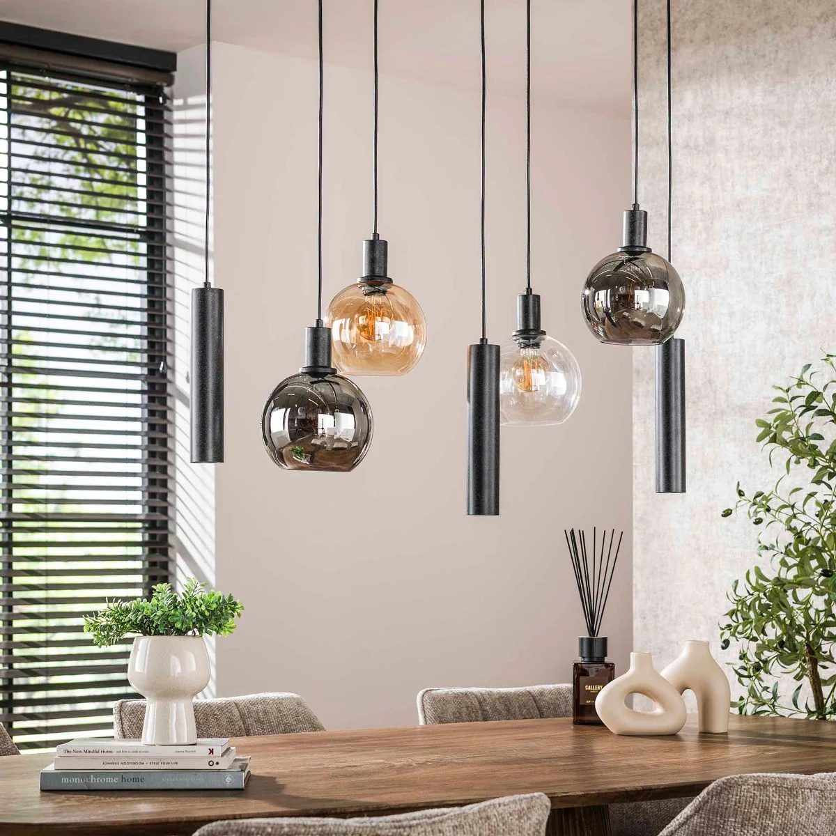 Fraaai - Bruno hanglamp tricolore 4+3-lichts - artic zwart - Image 3