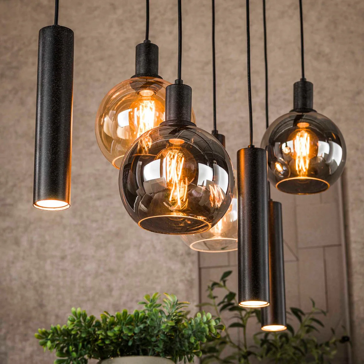 Fraaai - Bruno hanglamp tricolore 4+3-lichts - artic zwart - Image 5