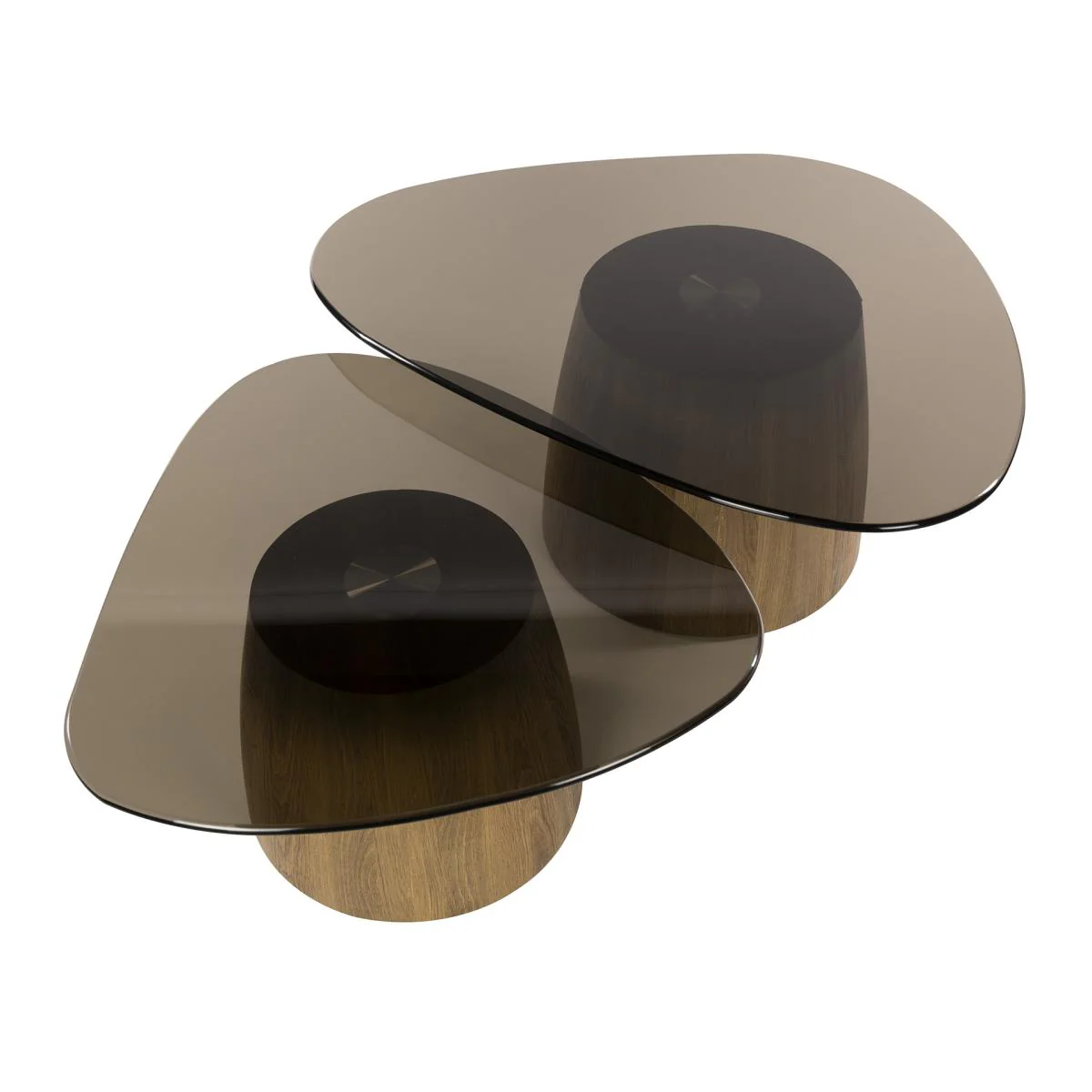 Fraaai - Caruso salontafels - driehoekig - set van 2 - smoked glass - Image 6