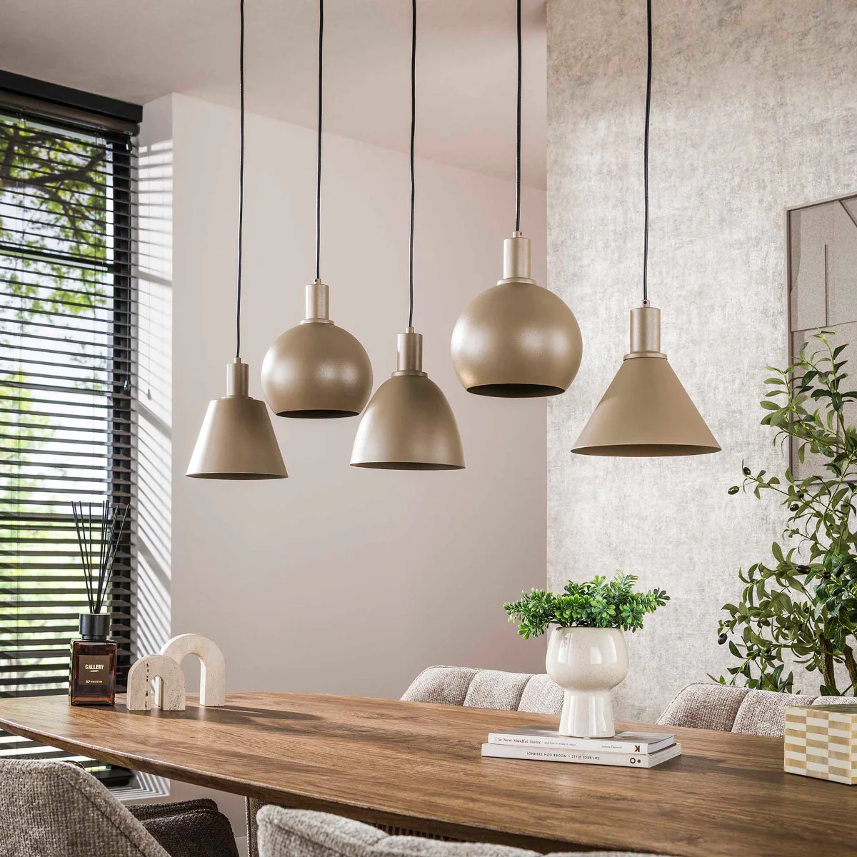 Fraaai - Metica hanglamp mix 5-lichts - beige - Image 3