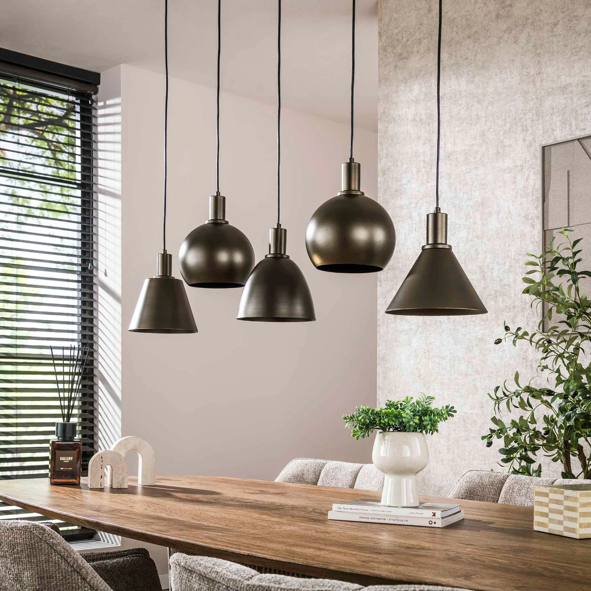 Fraaai - Metica hanglamp mix 5-lichts - bruin - Image 5