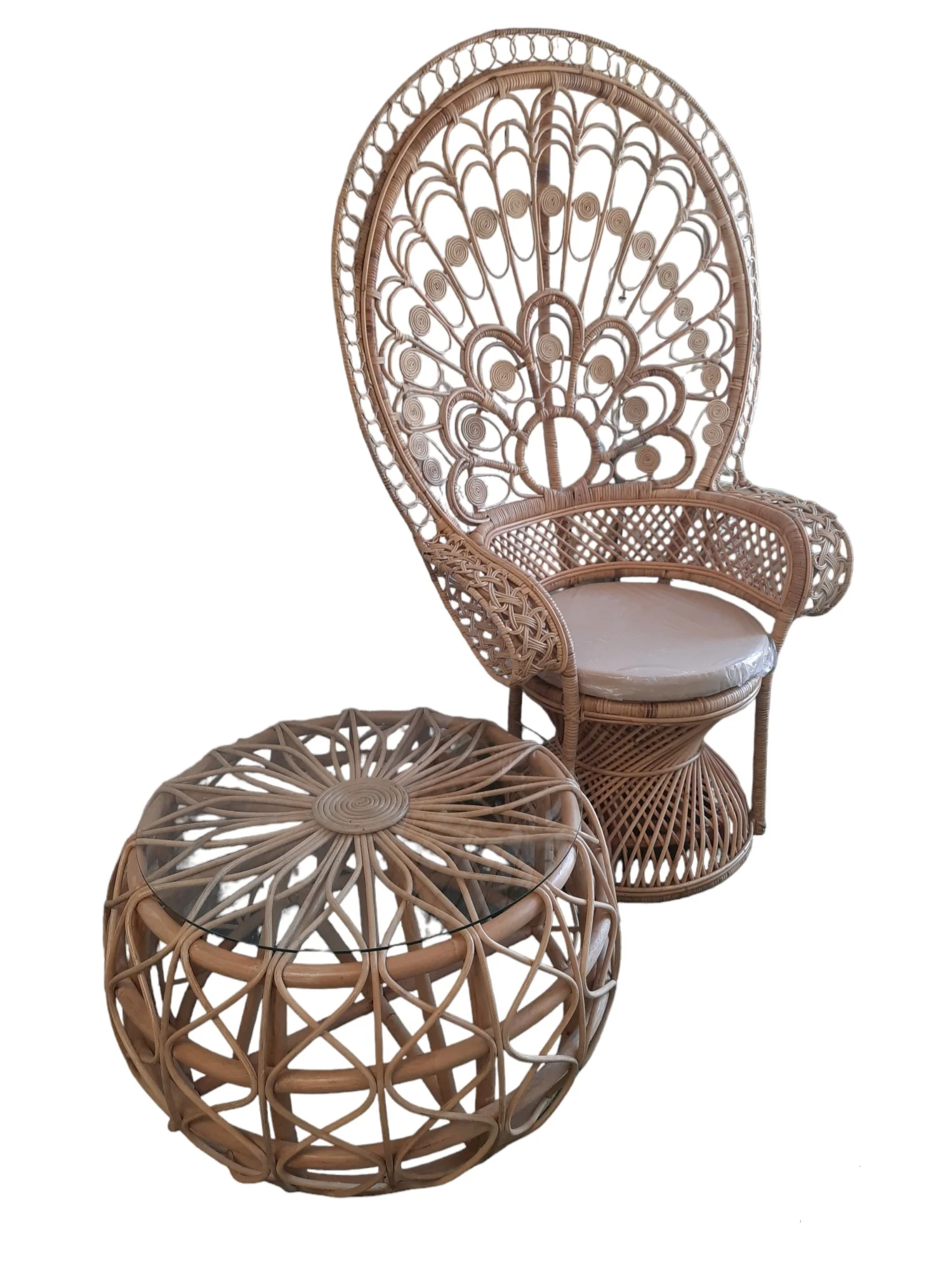 FURNILUX-Peacock stoel-Rotan-110 x 55 x 160 cm - Image 3