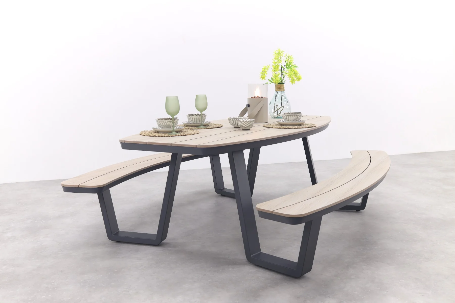Garden Impressions Sarria picknick set ovaal 220 x 193 - donker grijs - Image 11