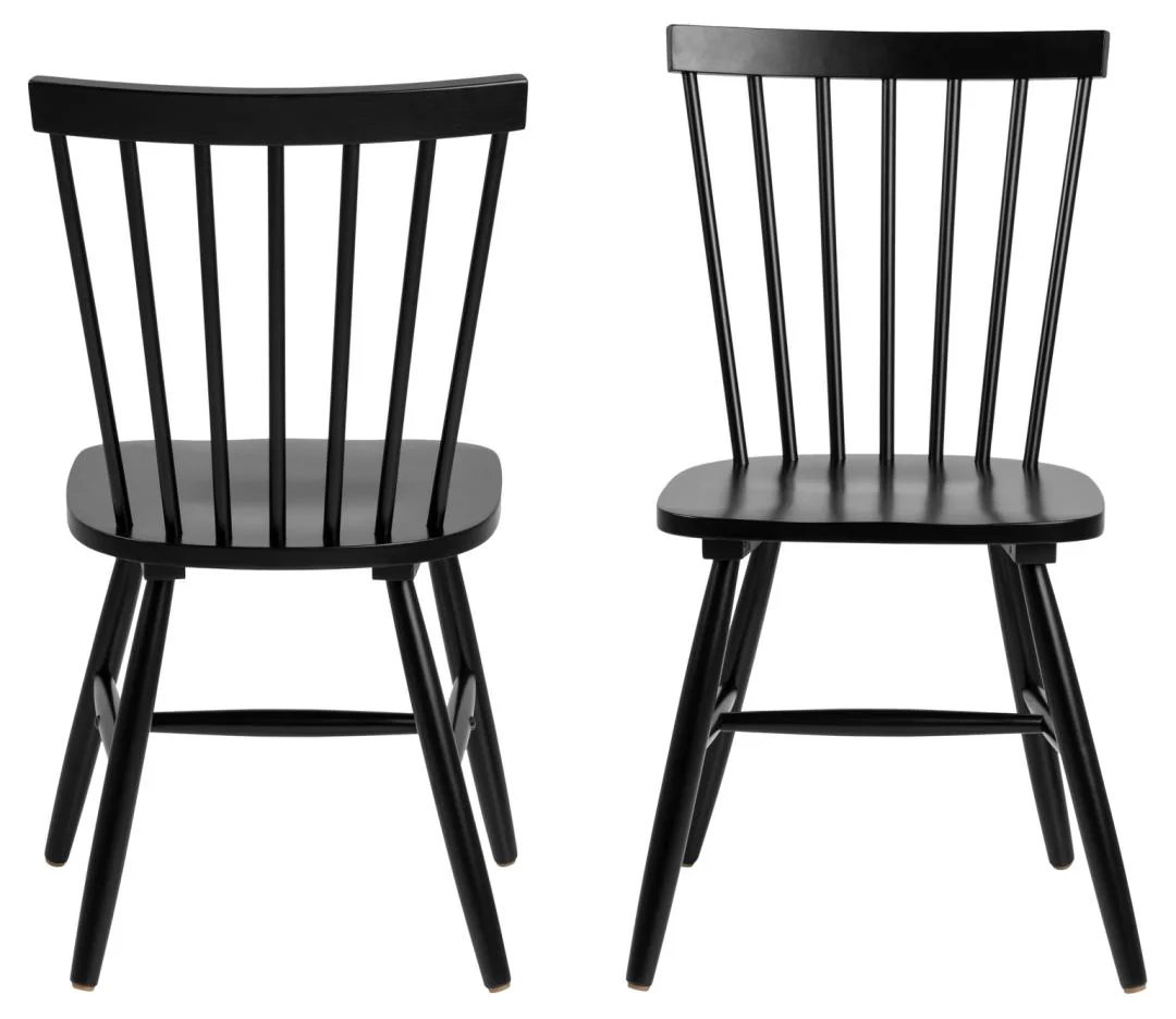 Giga Living - Eetkamerstoel - Zwart - Zithoogte 44,5cm - Urvik - Set van 2 - Image 3