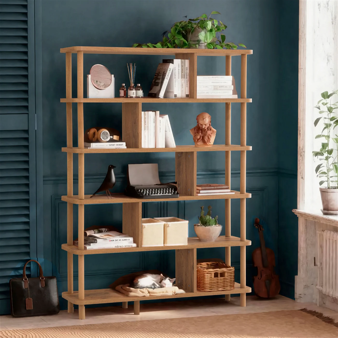 Giga Meubel - Boekenkast Naturel - 120x28x168,5cm - Meta - Image 2