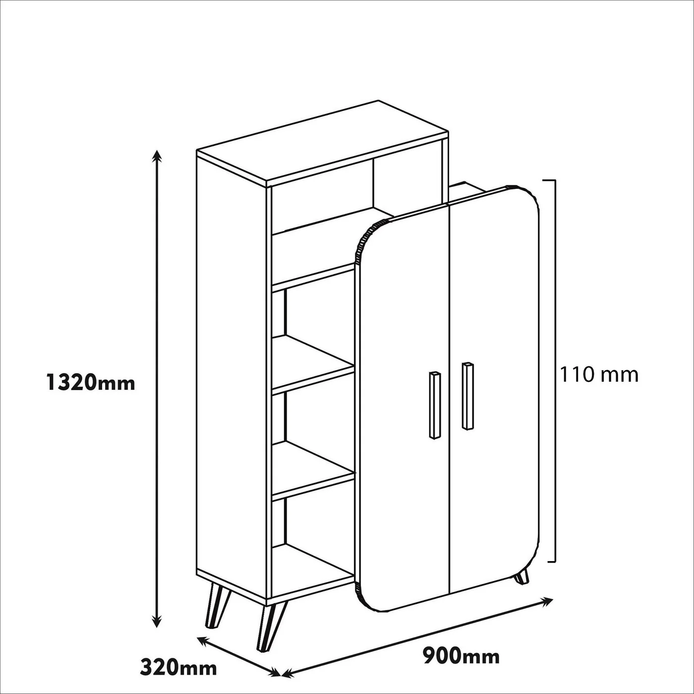 Giga Meubel - Boekenkast Walnoot|Geel Hout - 90x32x132cm - Form - Image 8