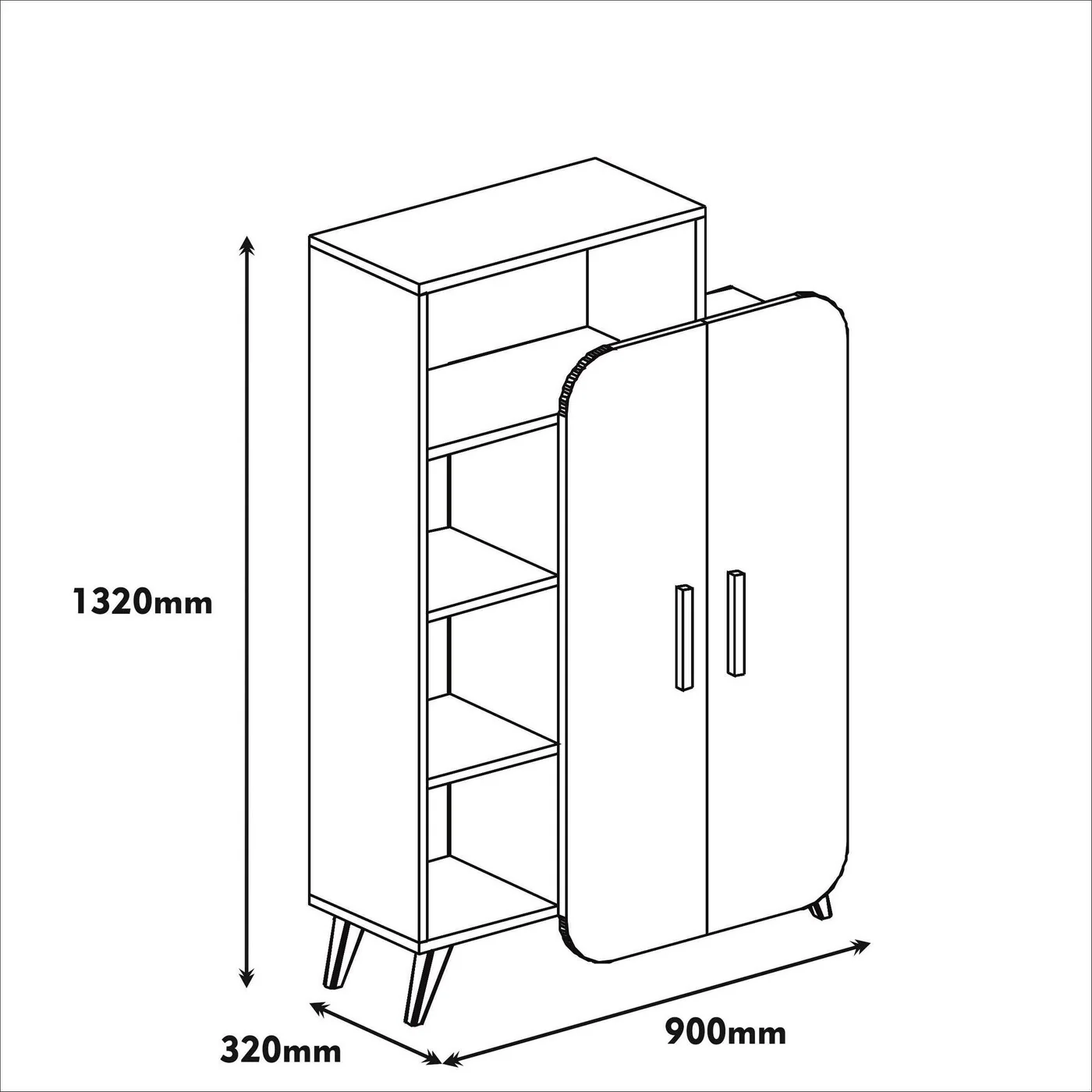 Giga Meubel - Boekenkast Walnoot|Wit Hout - 90x32x132cm - Form - Image 4