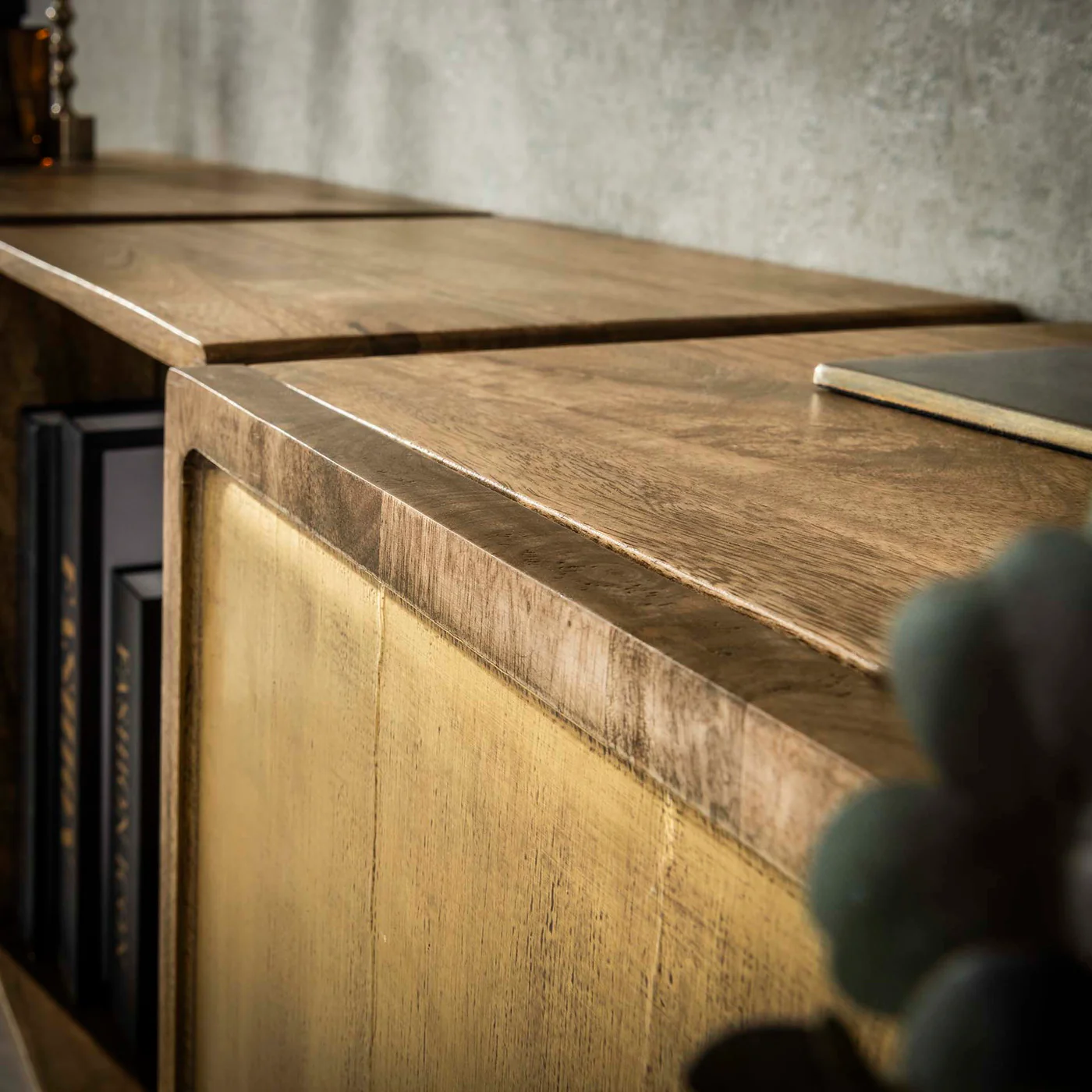 Giga Meubel - Dressoir Naturel Hout - 169x36x41cm - Brass - Image 4