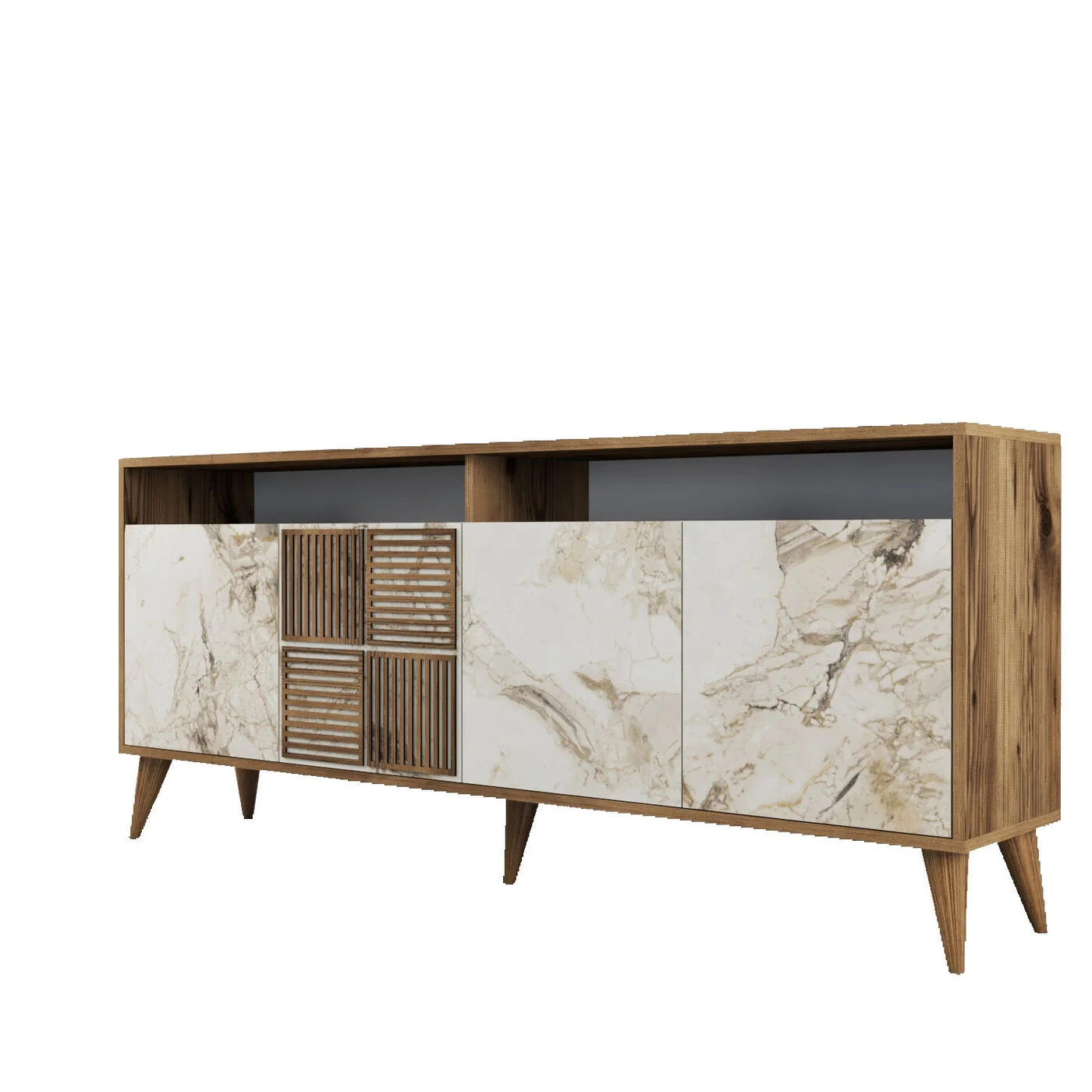 Giga Meubel - Dressoir Walnoot|Beige Marmer - 180x35x78,6cm - Milan - Image 7