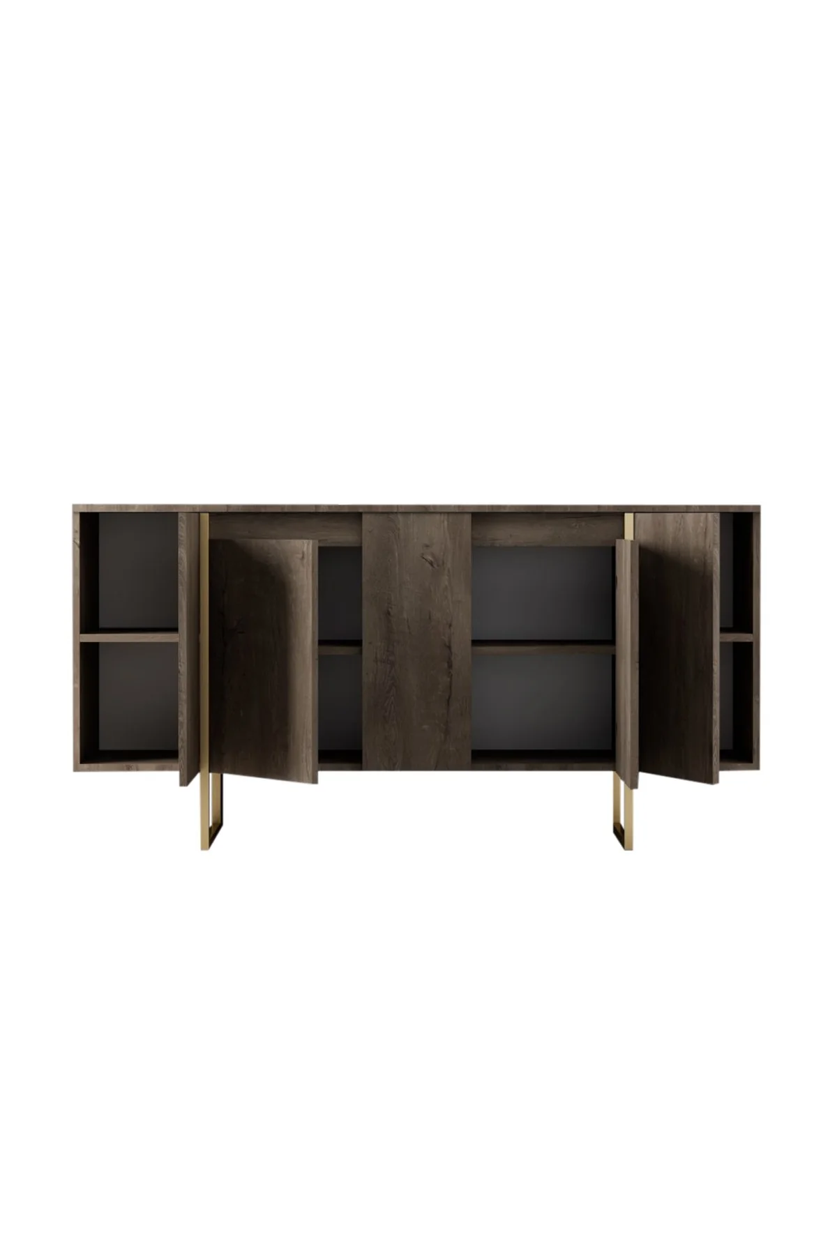 Giga Meubel - Dressoir Walnoot|Goud - 160x35x80cm - Luxe - Image 11
