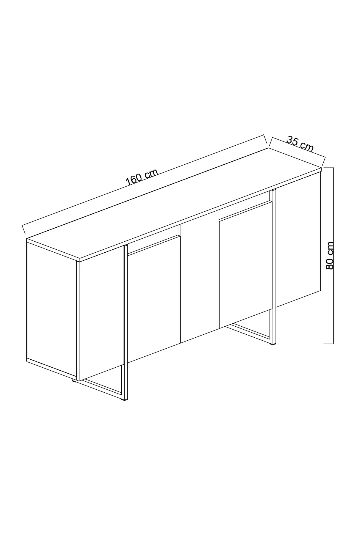 Giga Meubel - Dressoir Walnoot|Goud - 160x35x80cm - Luxe - Image 9