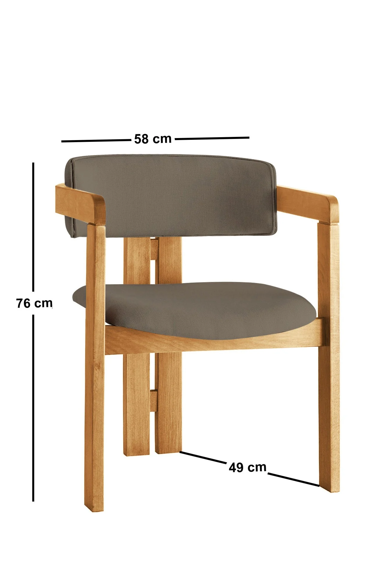 Giga Meubel - Eetkamerstoel Naturel - Bruin|Linnen - Cozy - Image 5
