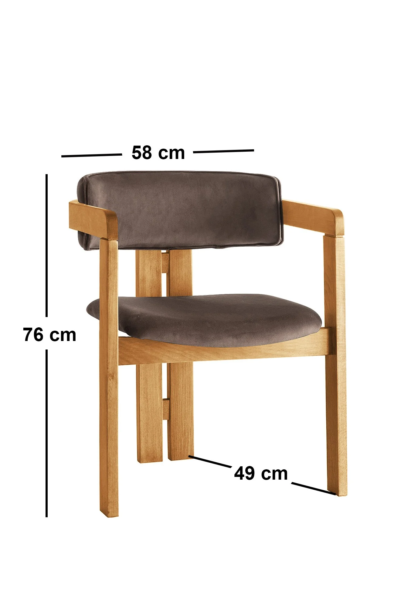 Giga Meubel - Eetkamerstoel Naturel - Donkerbruin|Velvet - Cozy - Image 5
