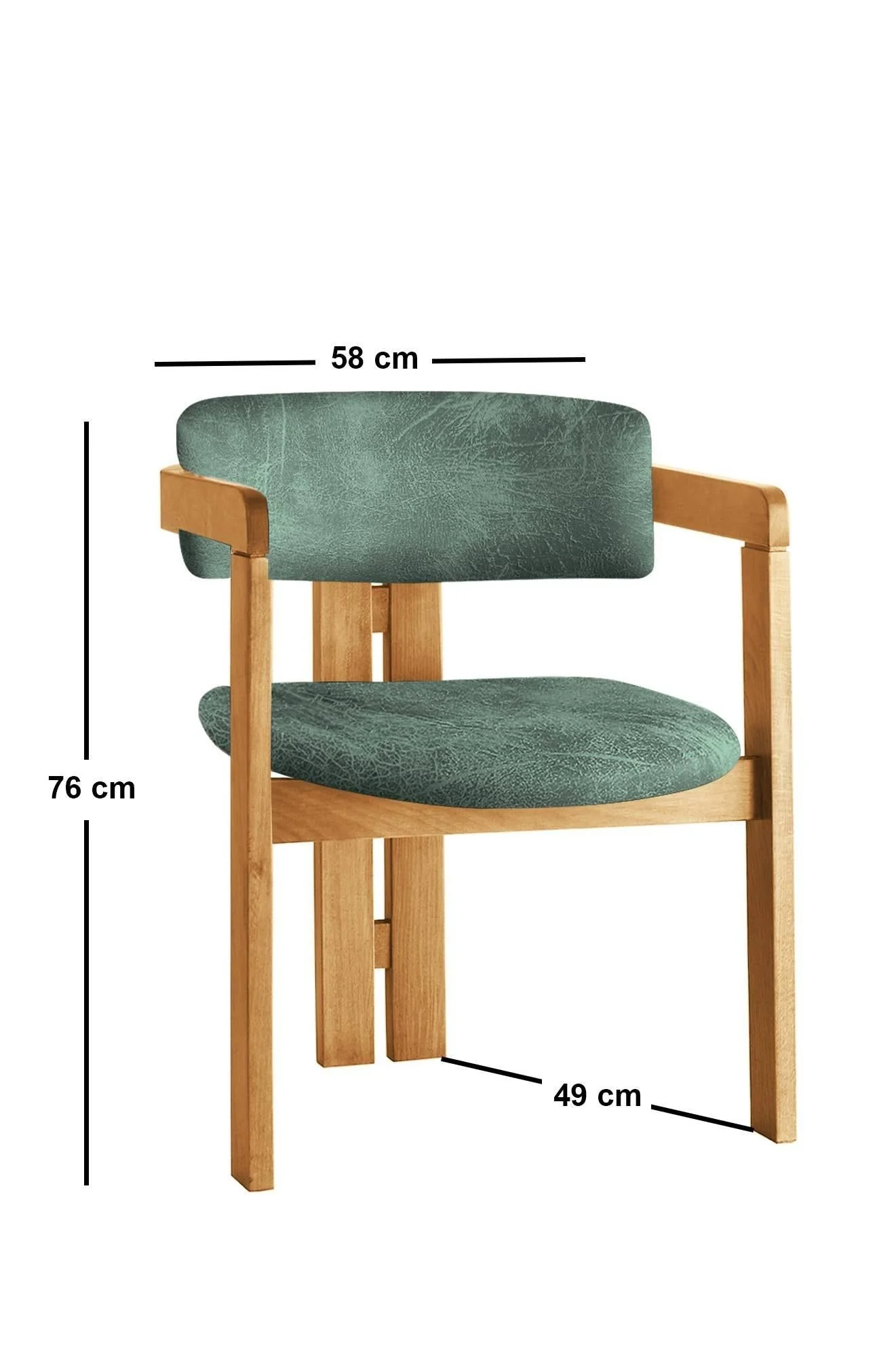 Giga Meubel - Eetkamerstoel Naturel - Groen|Stof - Cozy - Image 3