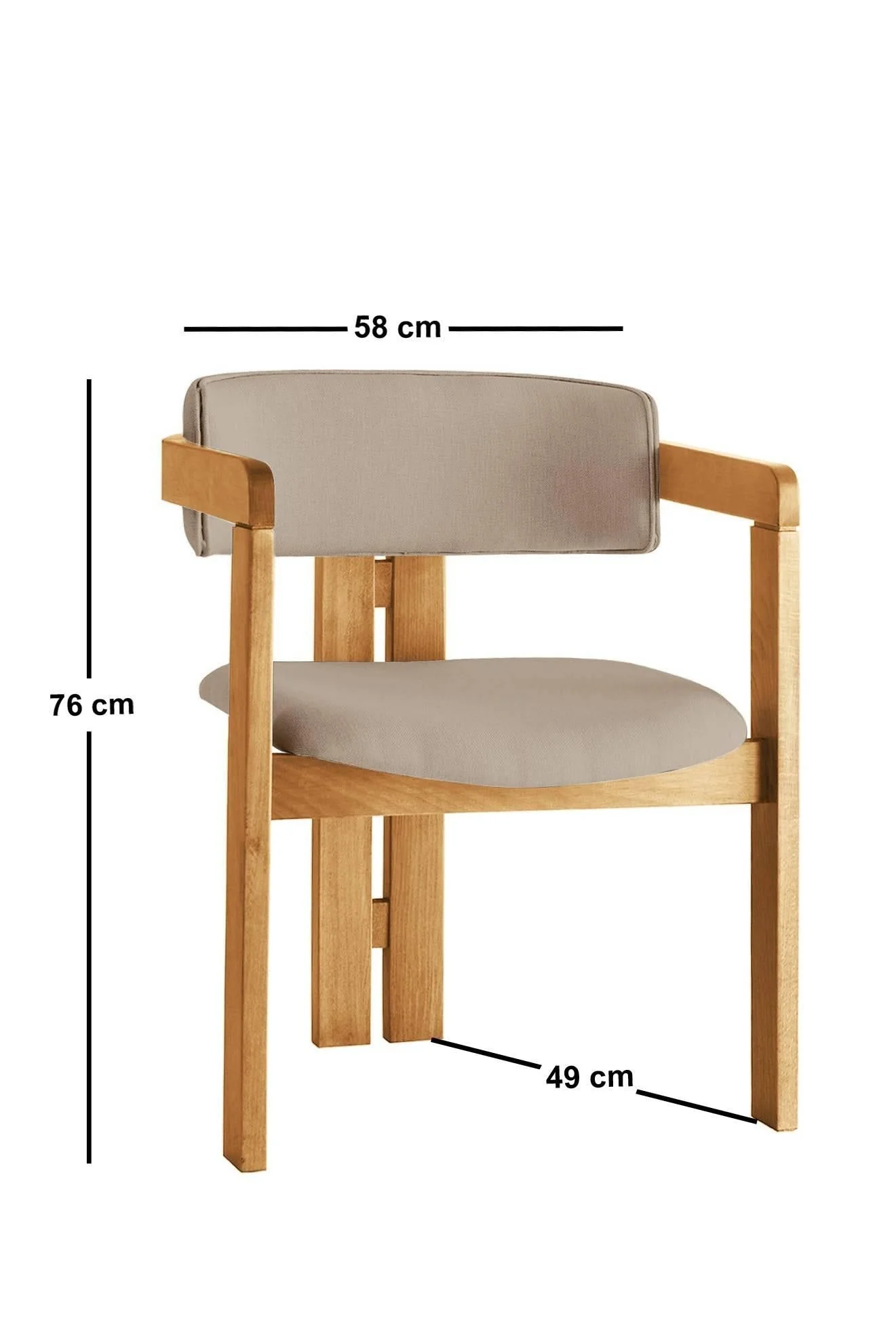 Giga Meubel - Eetkamerstoel Naturel - Taupe|Linnen - Cozy - Image 3