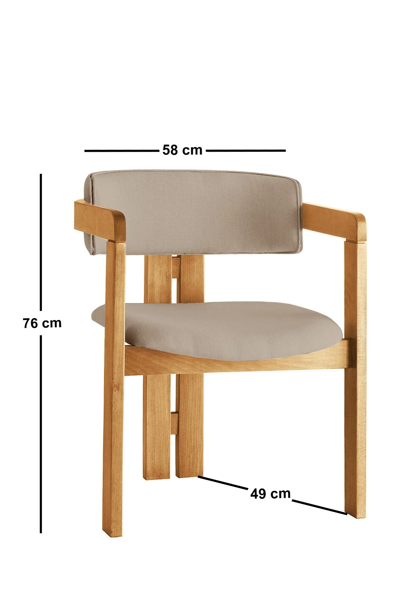 Giga Meubel - Eetkamerstoel Naturel - Taupe|Linnen - Cozy - Image 5