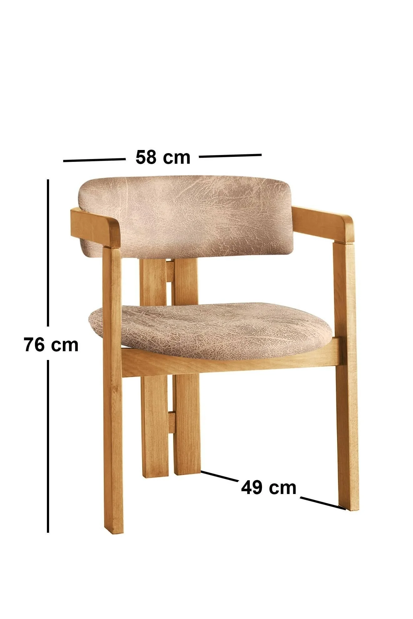 Giga Meubel - Eetkamerstoel Naturel - Taupe|Stof - Cozy - Image 3
