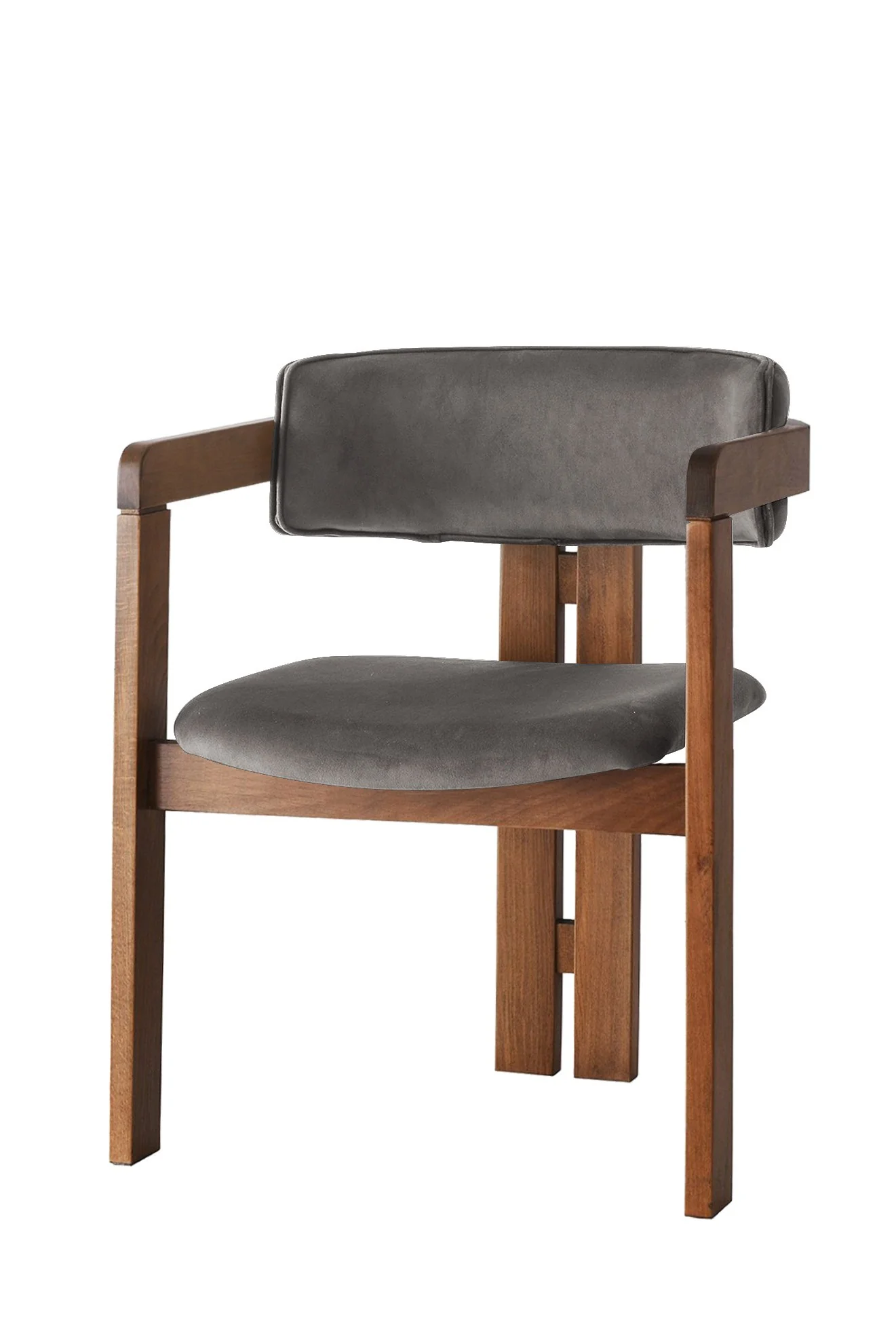 Giga Meubel - Eetkamerstoel Walnoot - Antraciet|Velvet - Cozy - Image 2