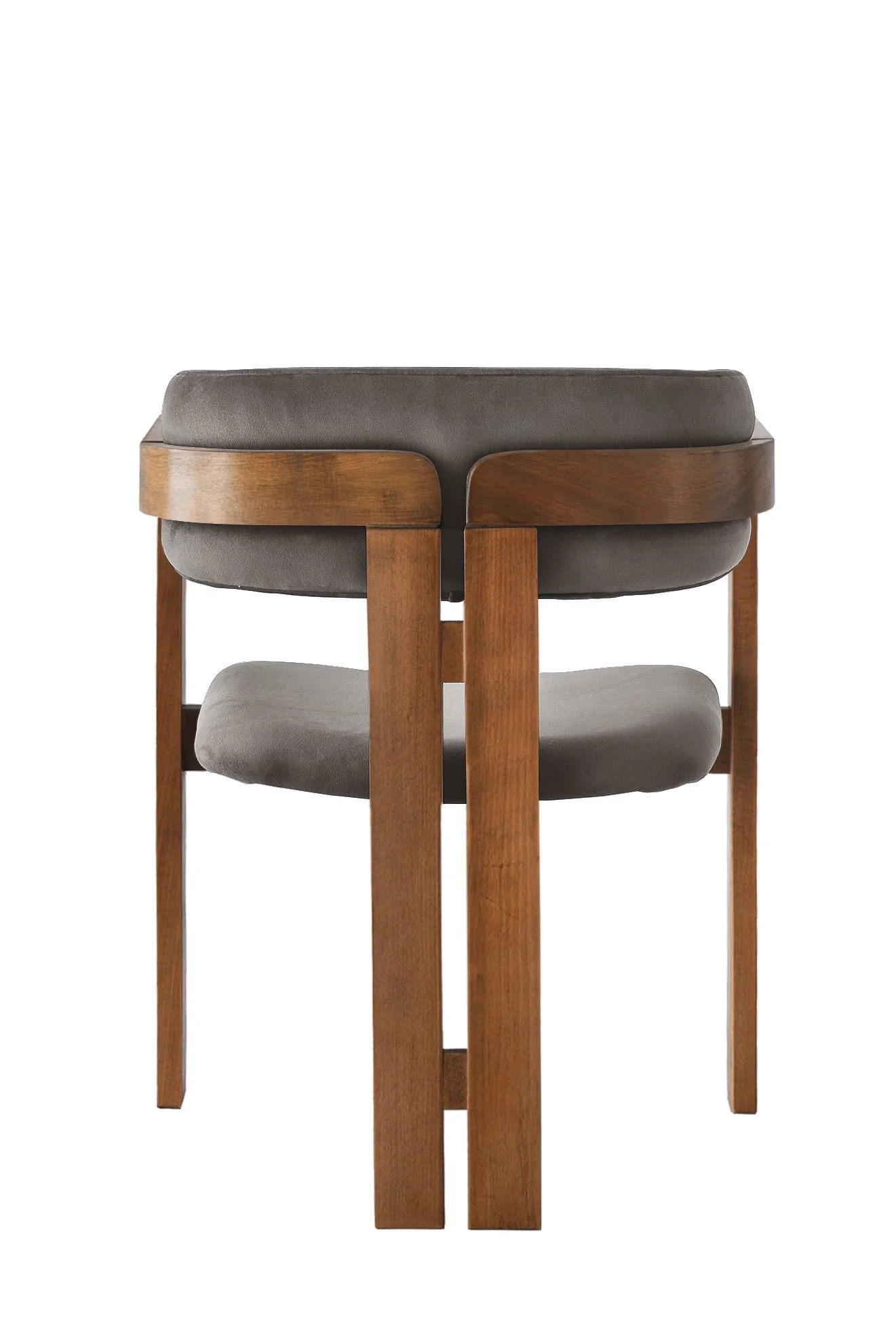 Giga Meubel - Eetkamerstoel Walnoot - Antraciet|Velvet - Cozy - Image 4