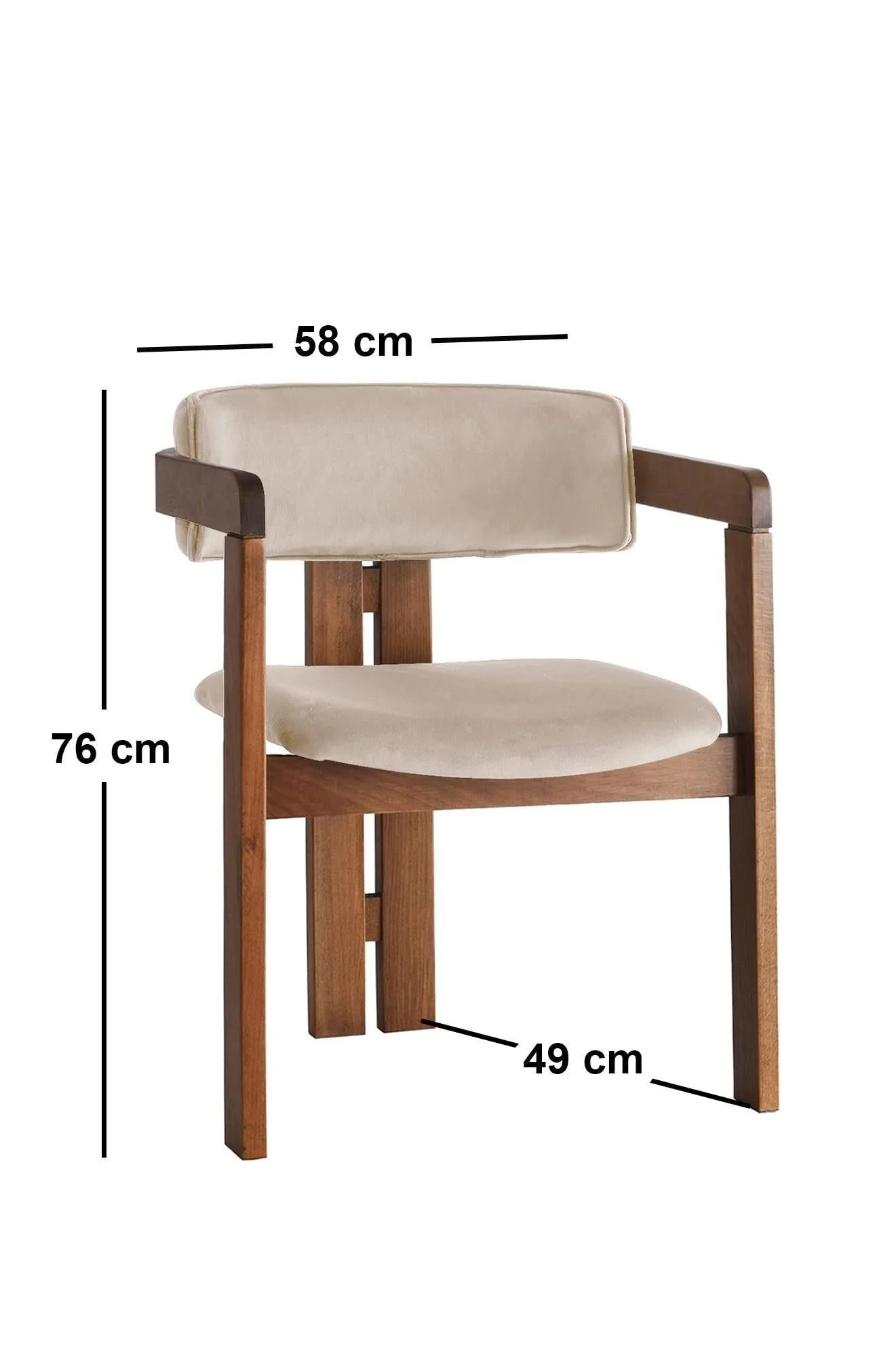 Giga Meubel - Eetkamerstoel Walnoot - Beige|Velvet - Cozy - Image 3