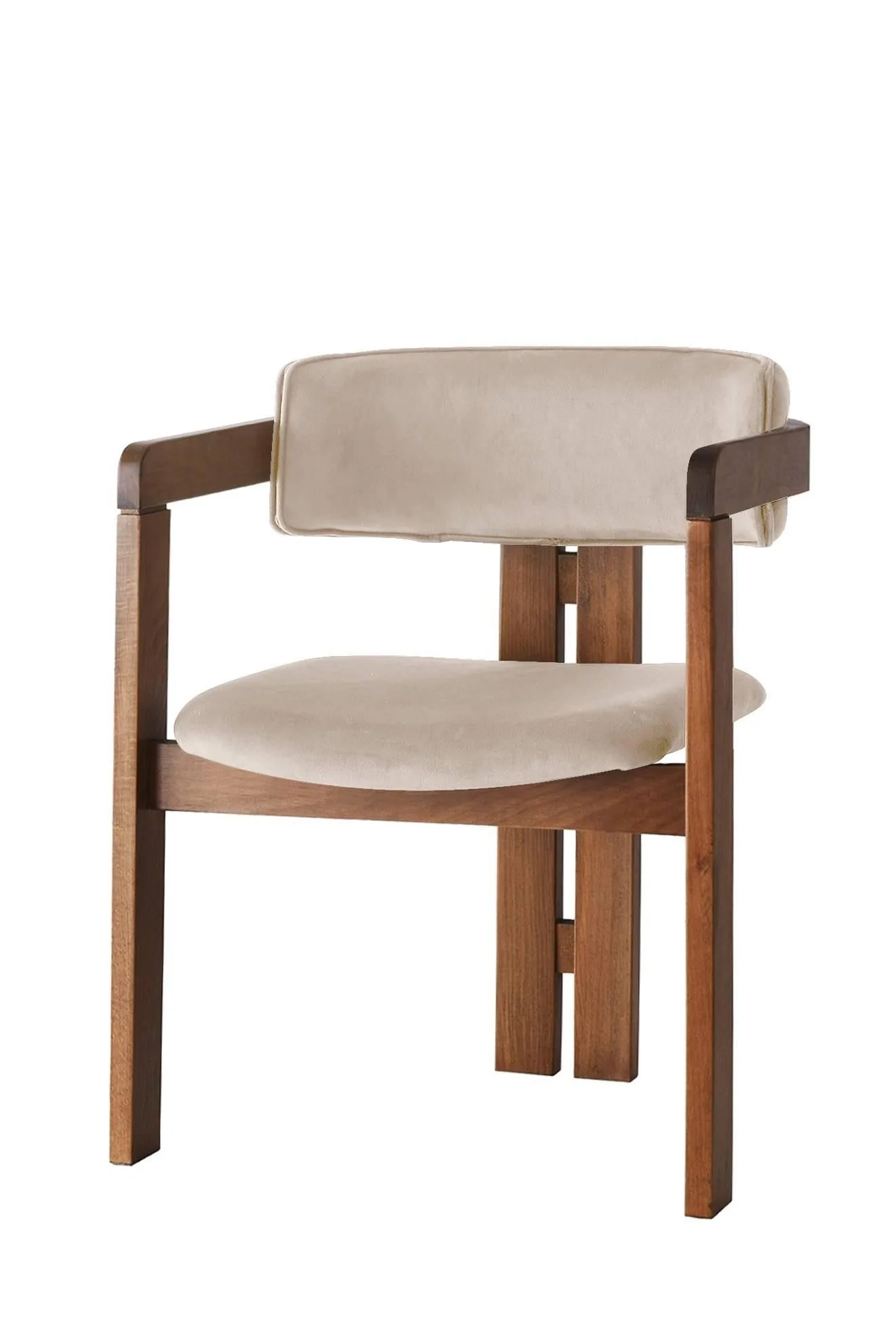 Giga Meubel - Eetkamerstoel Walnoot - Beige|Velvet - Cozy - Image 5