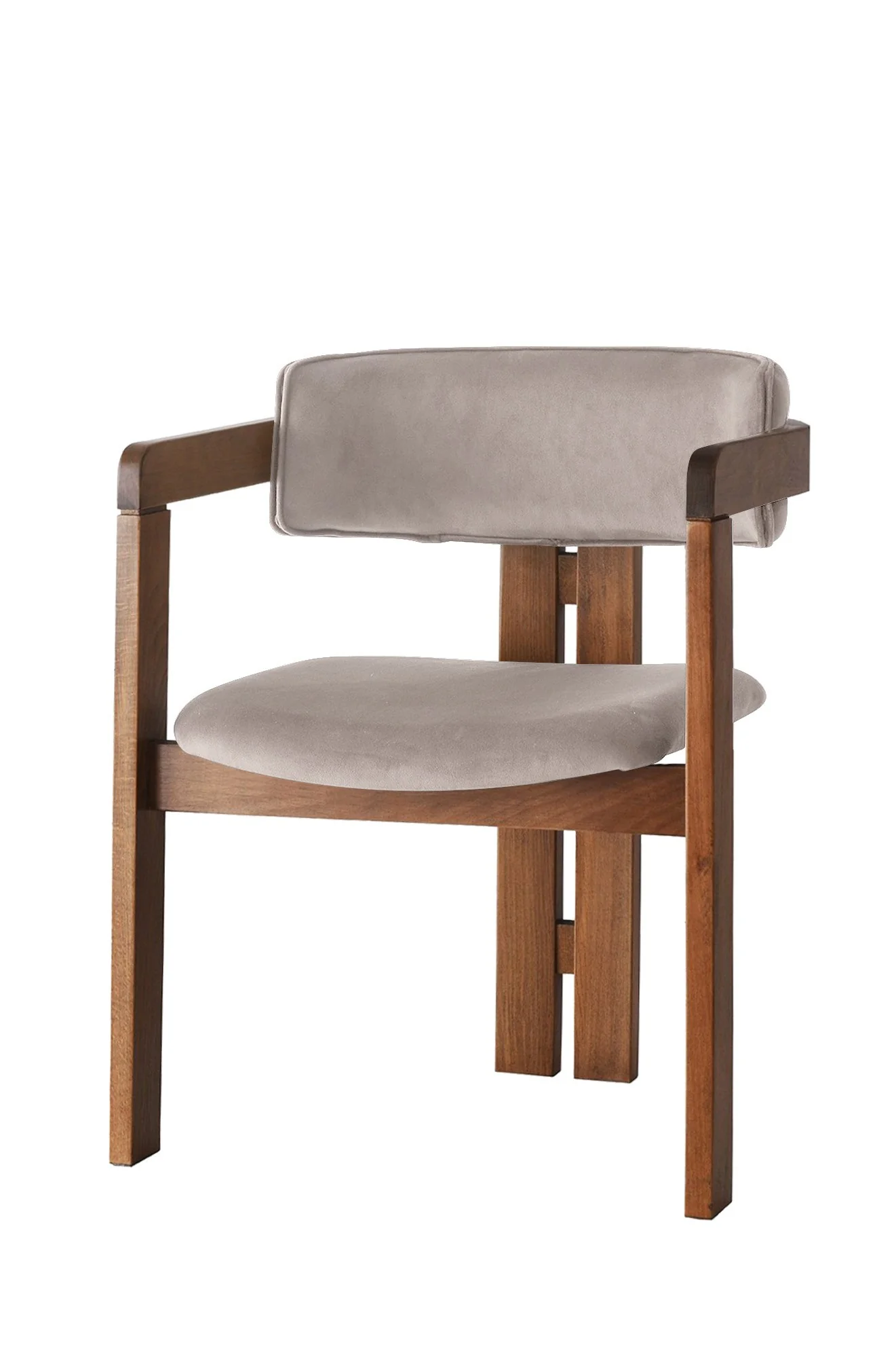 Giga Meubel - Eetkamerstoel Walnoot - Grijs|Velvet - Cozy - Image 2