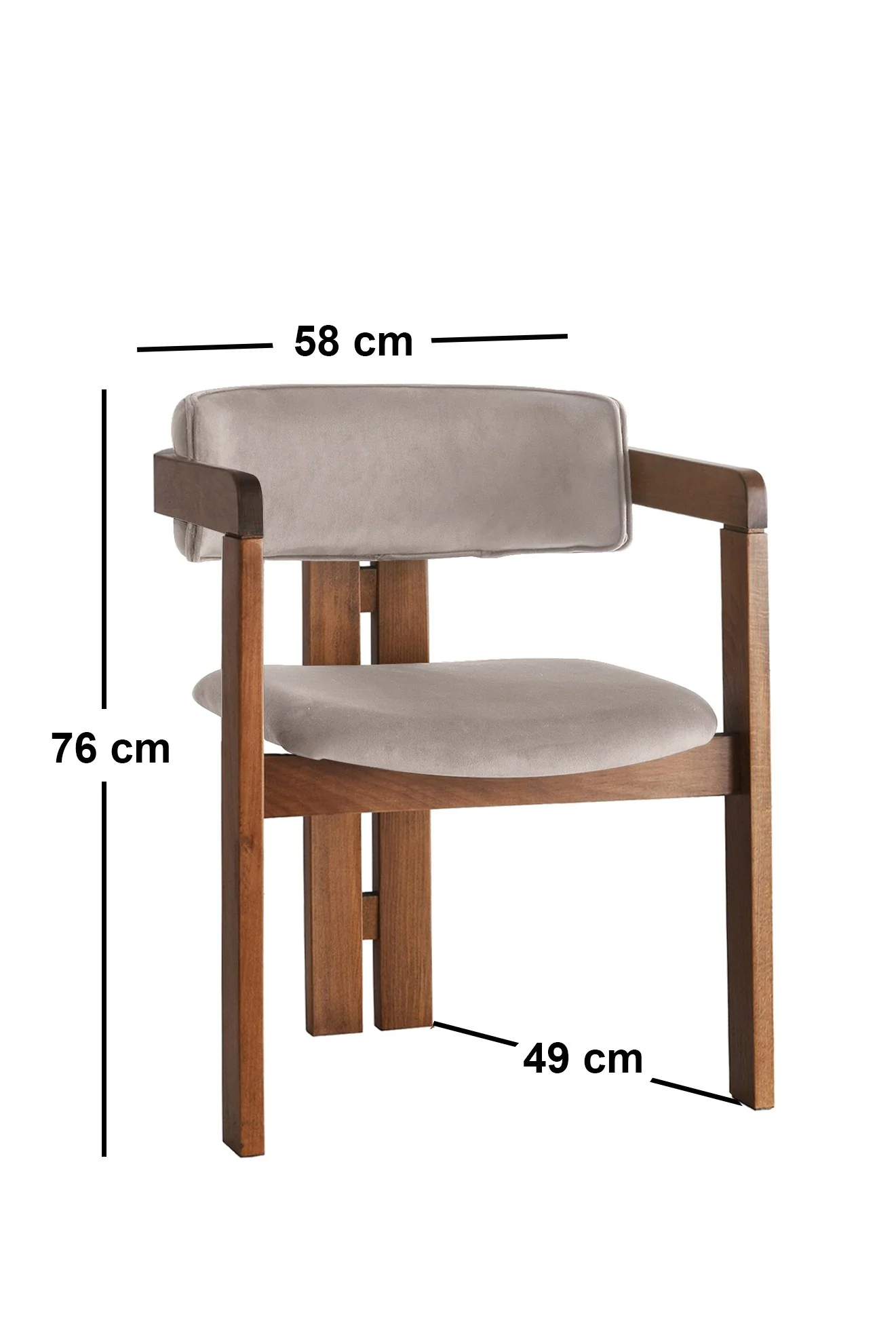 Giga Meubel - Eetkamerstoel Walnoot - Grijs|Velvet - Cozy - Image 5