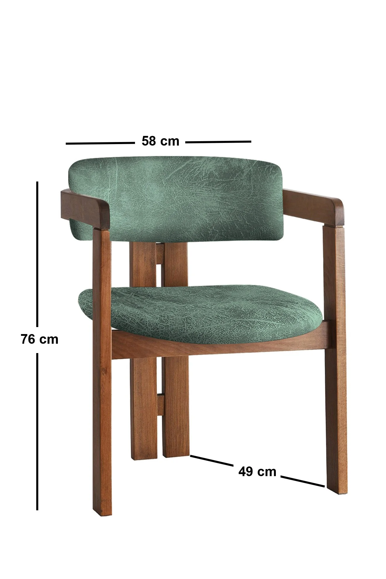 Giga Meubel - Eetkamerstoel Walnoot - Groen|Stof - Cozy - Image 5