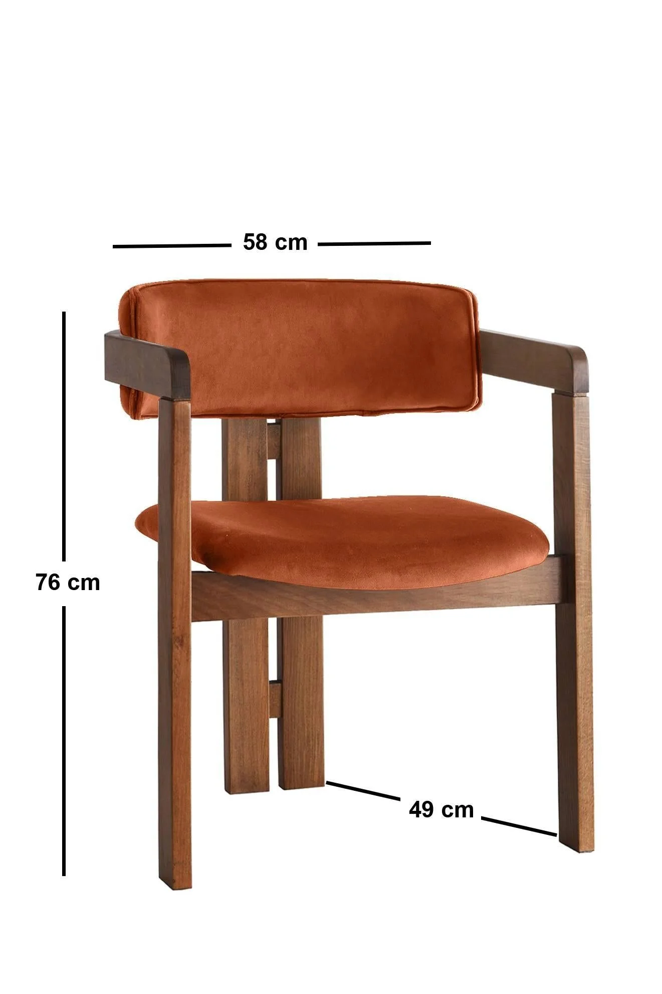 Giga Meubel - Eetkamerstoel Walnoot - Oranje|Velvet - Cozy - Image 3