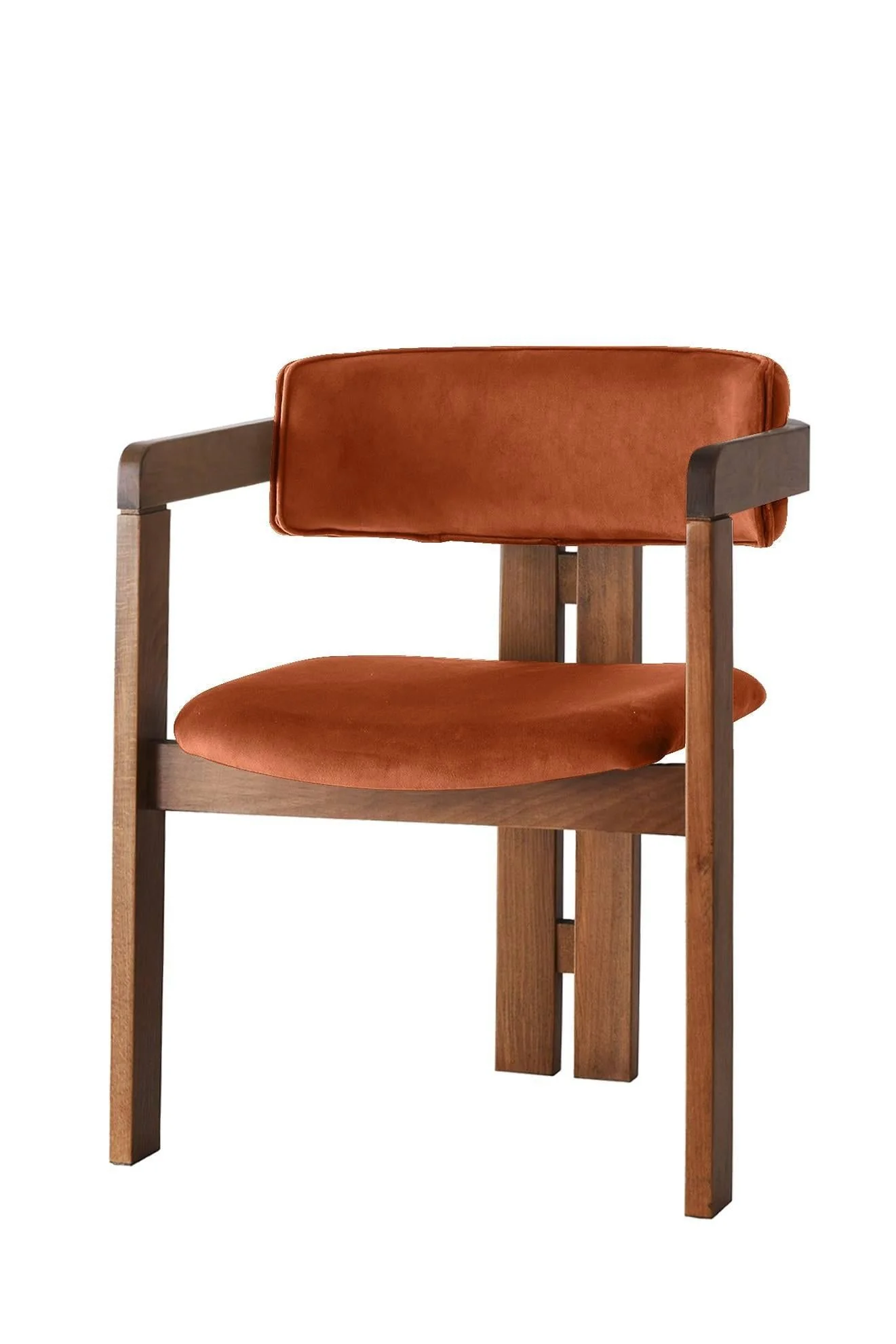 Giga Meubel - Eetkamerstoel Walnoot - Oranje|Velvet - Cozy - Image 4
