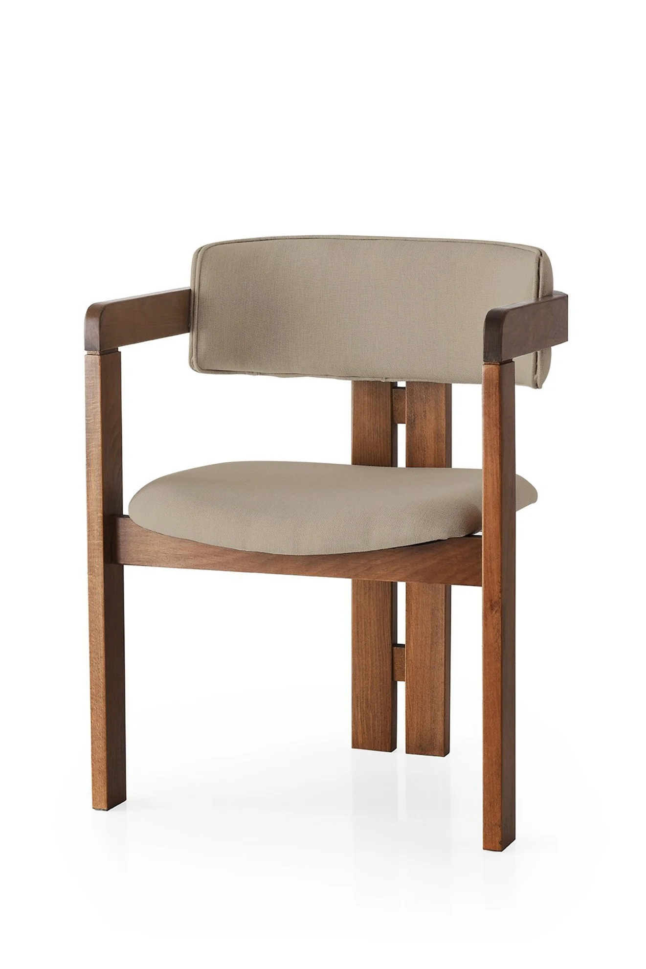 Giga Meubel - Eetkamerstoel Walnoot - Taupe|Linnen - Cozy - Image 2