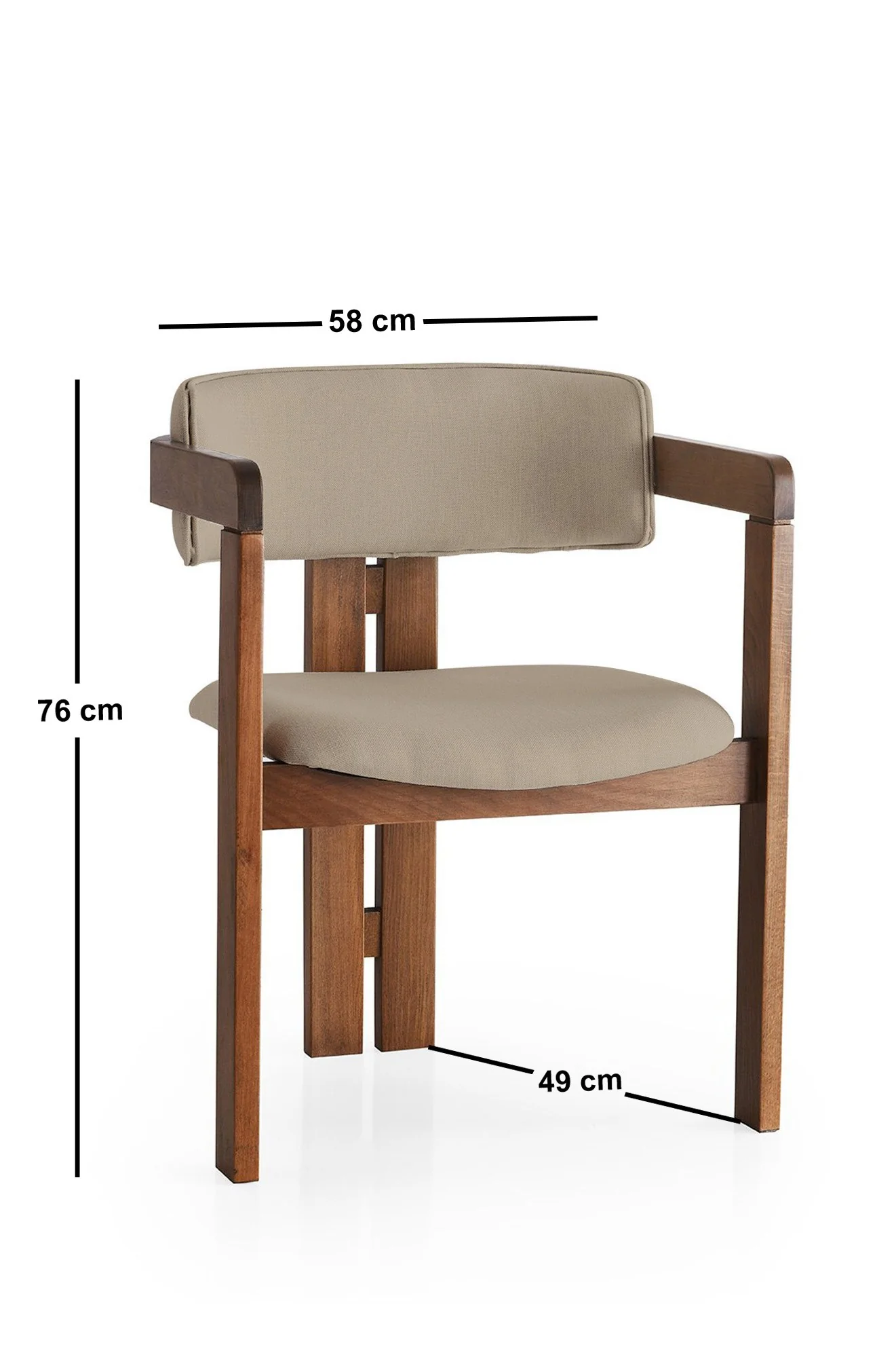 Giga Meubel - Eetkamerstoel Walnoot - Taupe|Linnen - Cozy - Image 5