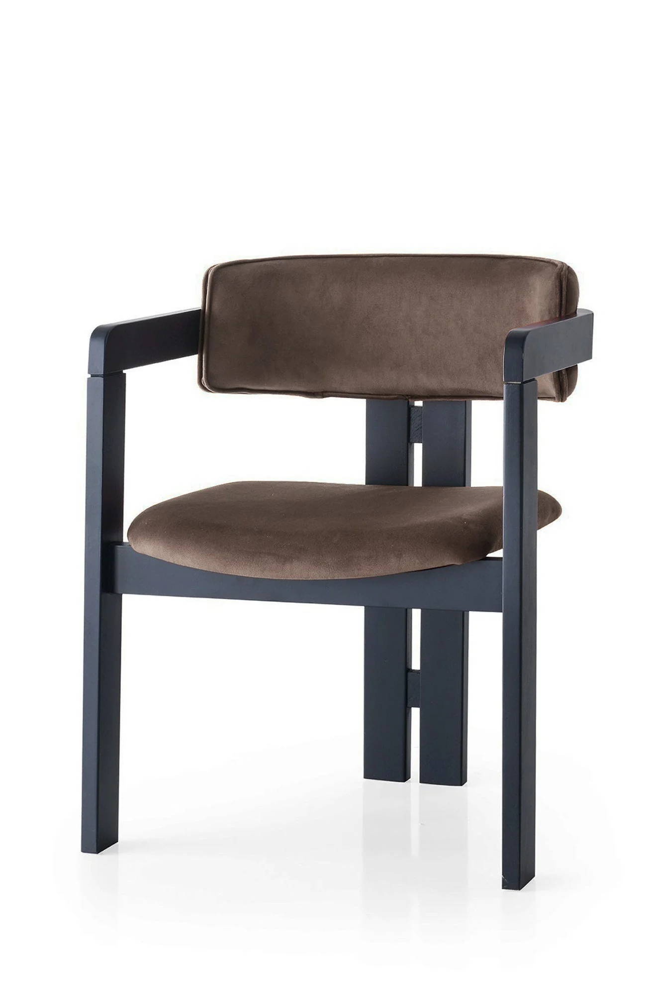 Giga Meubel - Eetkamerstoel Zwart - Donkerbruin|Velvet - Cozy - Image 2