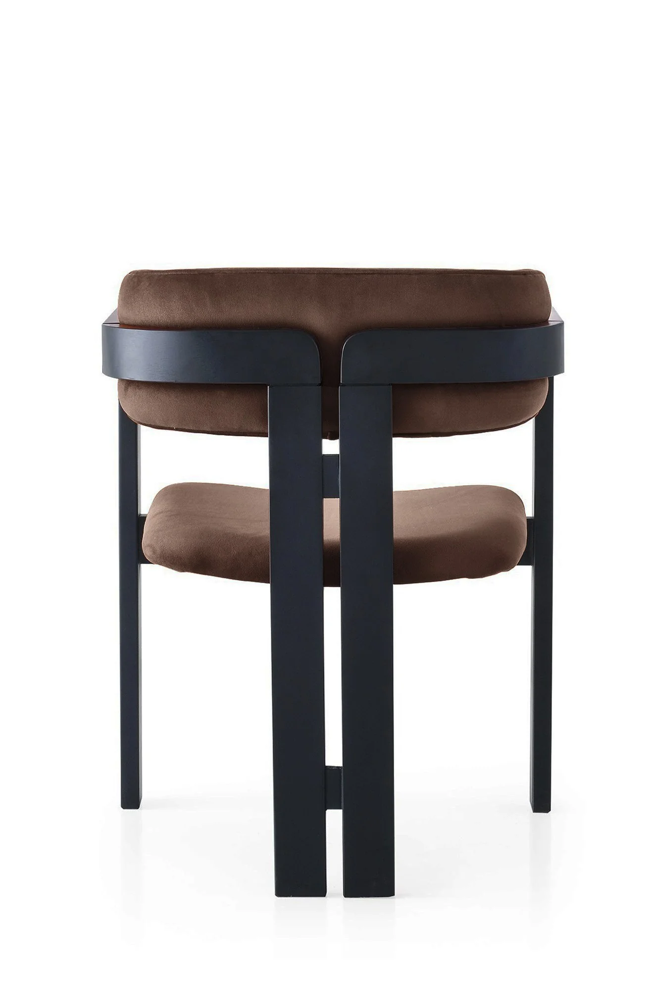 Giga Meubel - Eetkamerstoel Zwart - Donkerbruin|Velvet - Cozy - Image 4