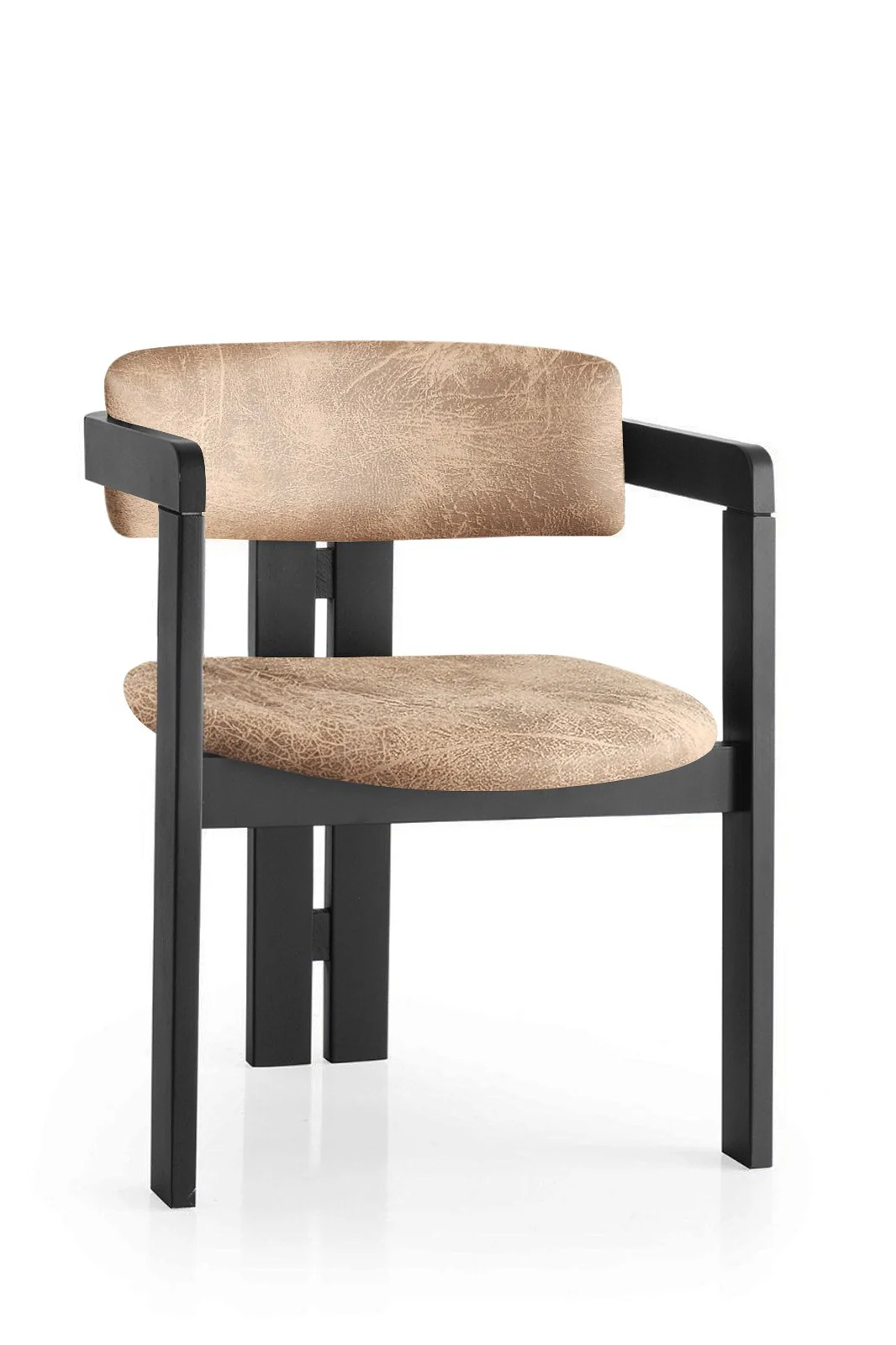 Giga Meubel - Eetkamerstoel Zwart - Taupe|Stof - Cozy
