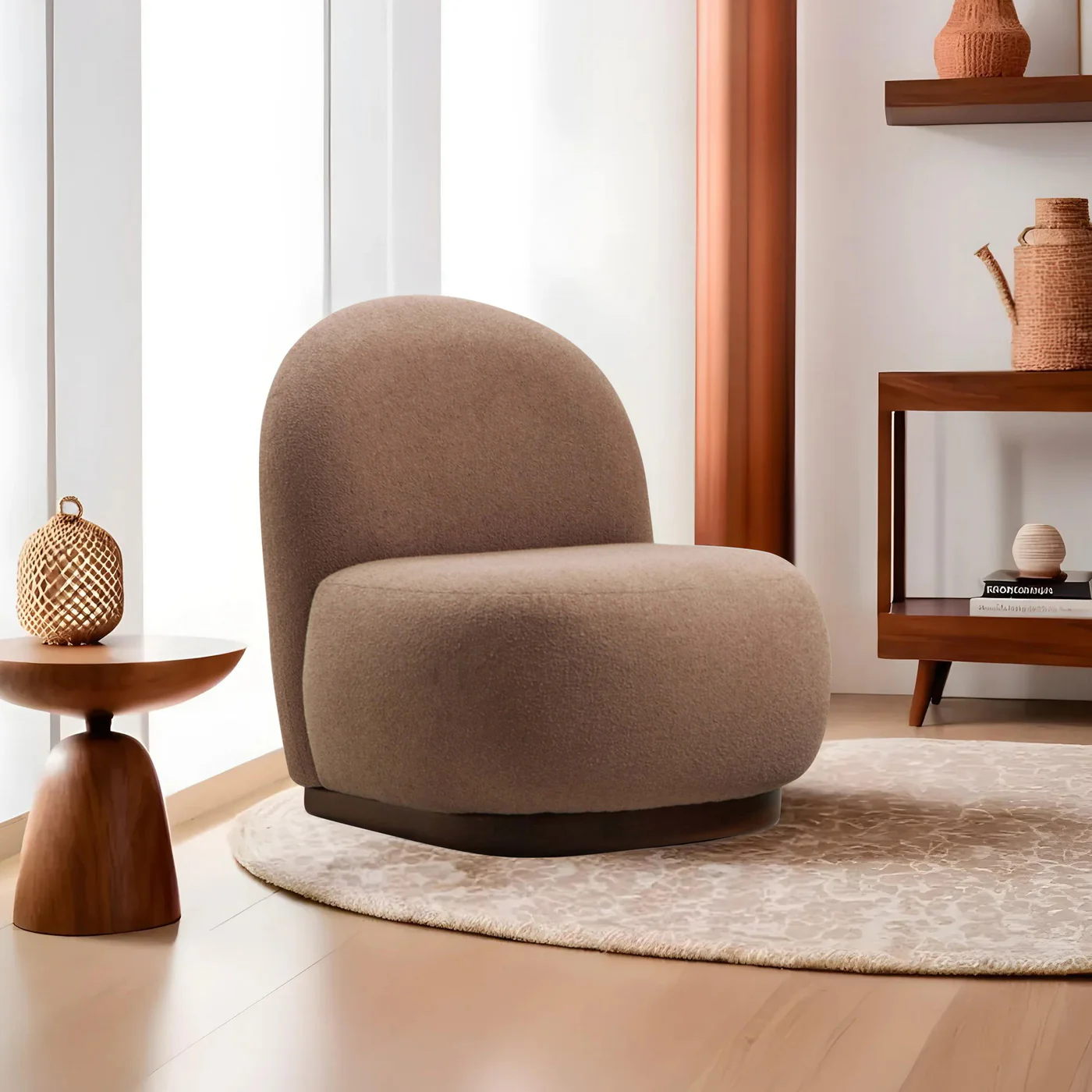 Giga Meubel - Fauteuil Stof Lichtbruin - 74x85x75cm - Tina - Image 5