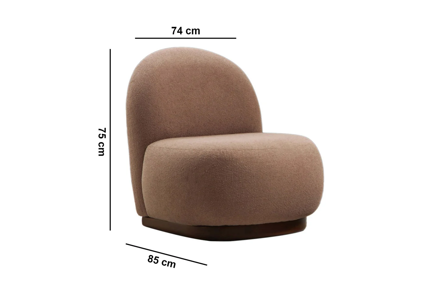 Giga Meubel - Fauteuil Stof Lichtbruin - 74x85x75cm - Tina - Image 9